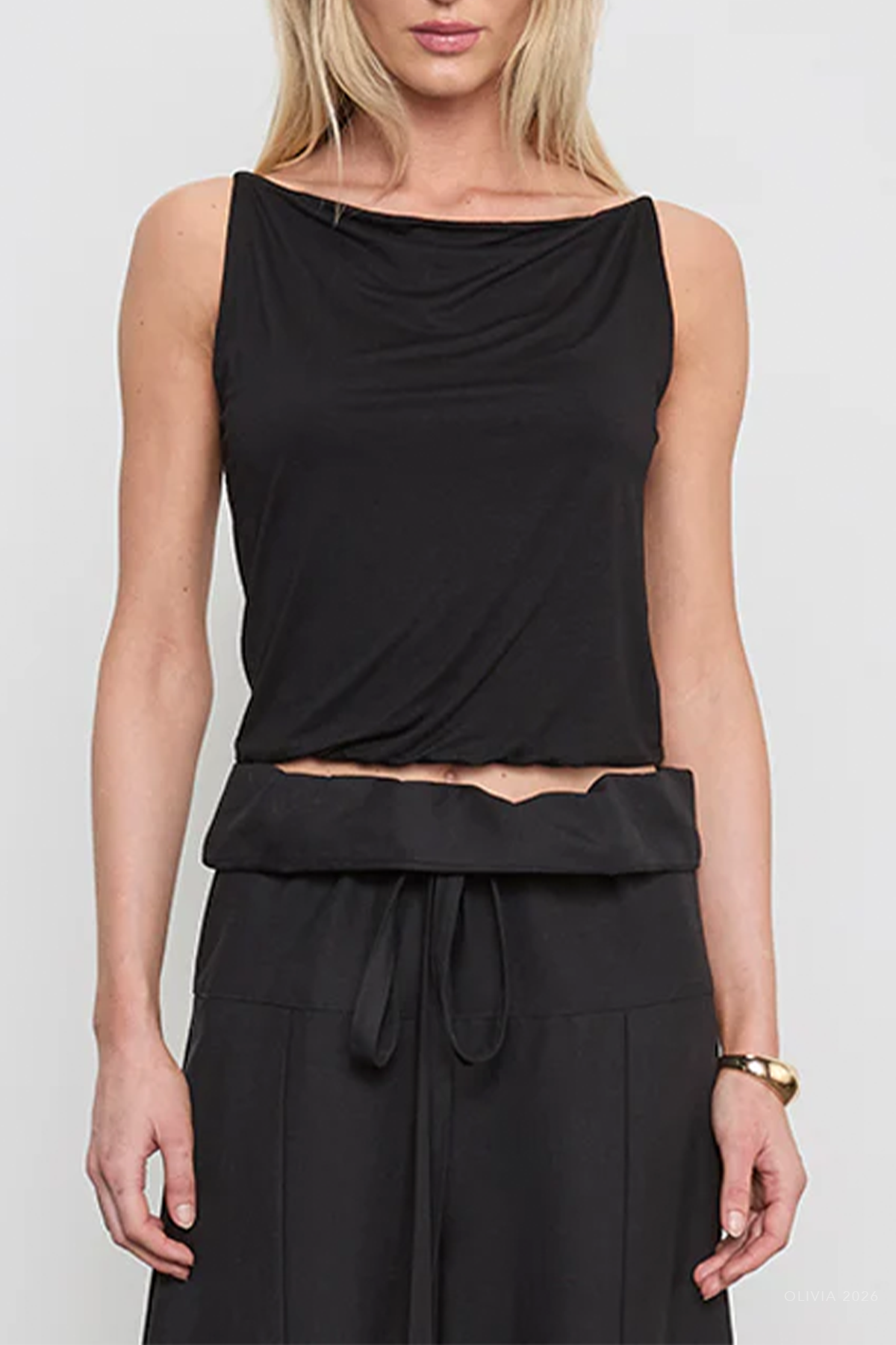 Fluid Jersey Tank in Black