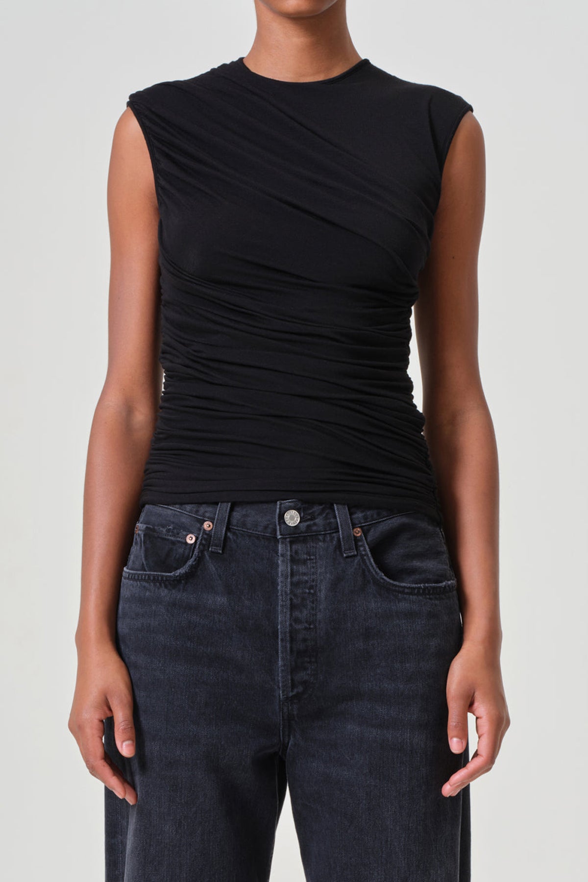 Ester Twist Tank in Black - shop - olivia.com