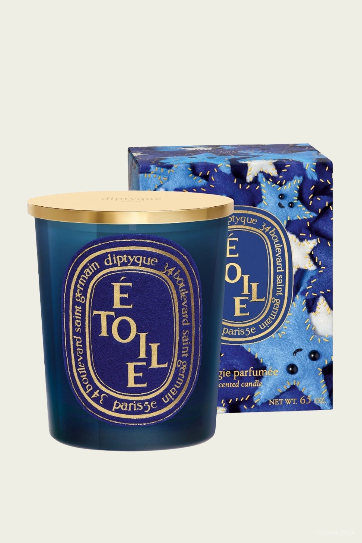 Etoile (Star) Classic Candle 190g with Gold Lid - Holiday Edition 2024 - shop - olivia.com