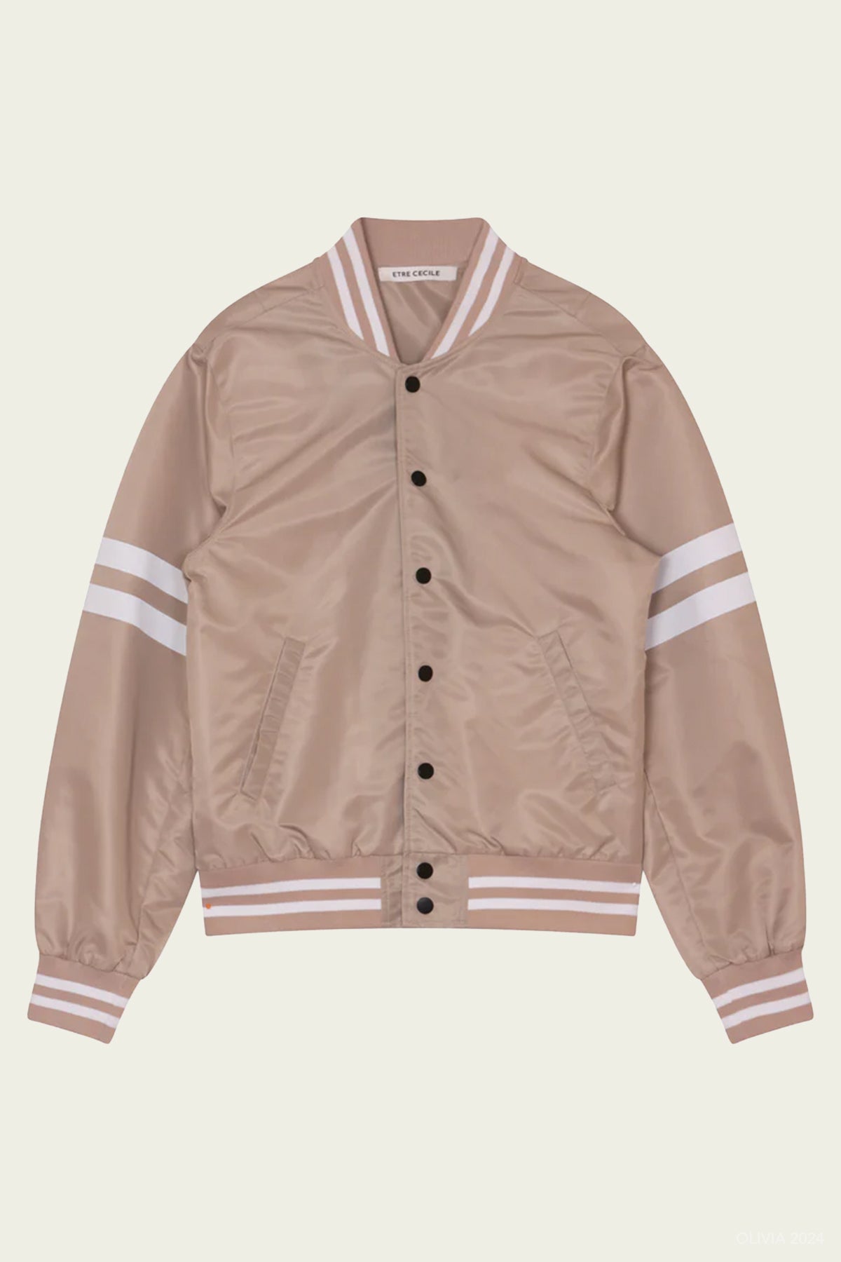 Etre Cecile Varsity Flight Jacket in Ecru - shop - olivia.com