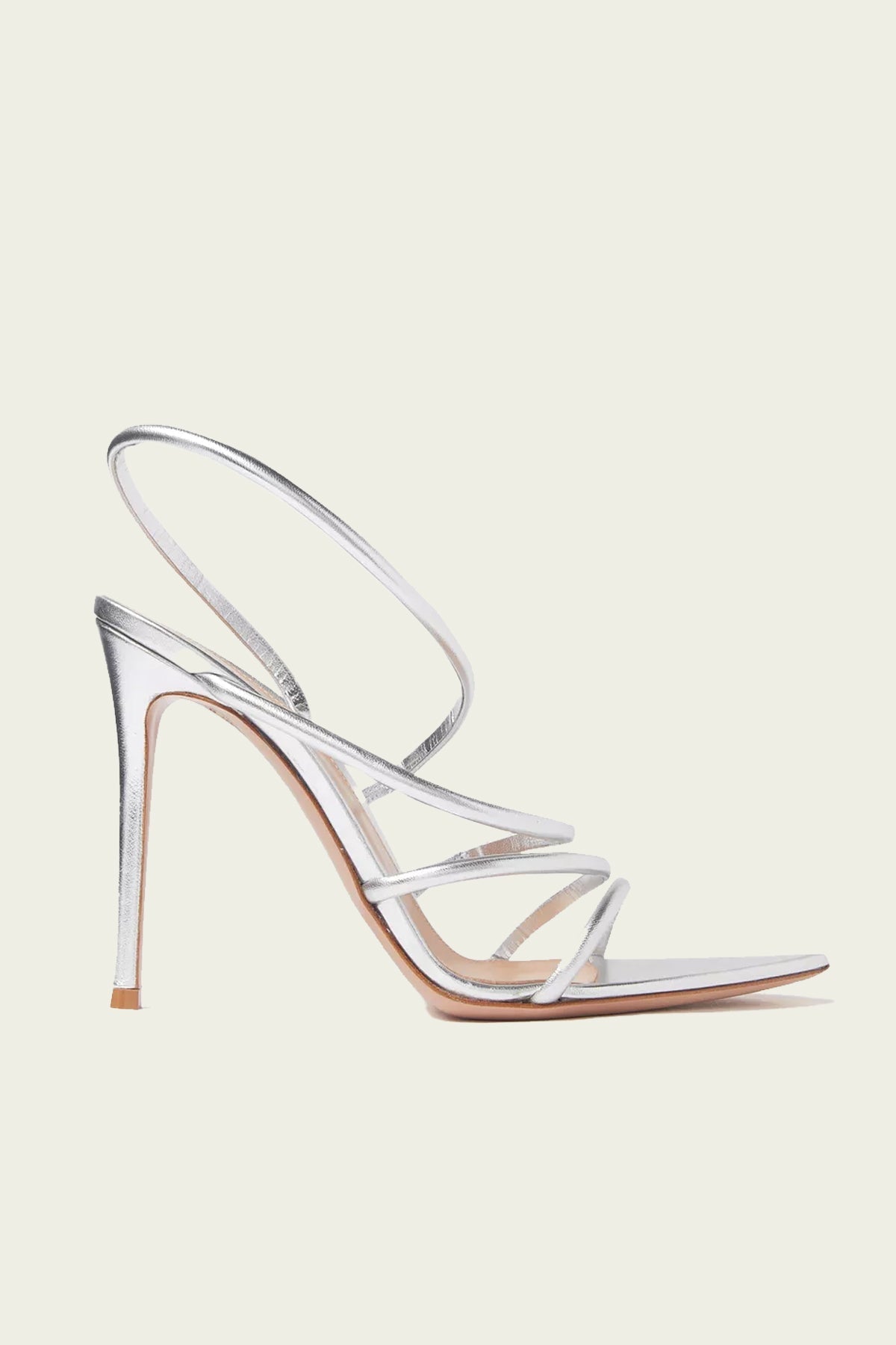 Ettie 105 Stiletto Heel in Silk Silver - shop - olivia.com