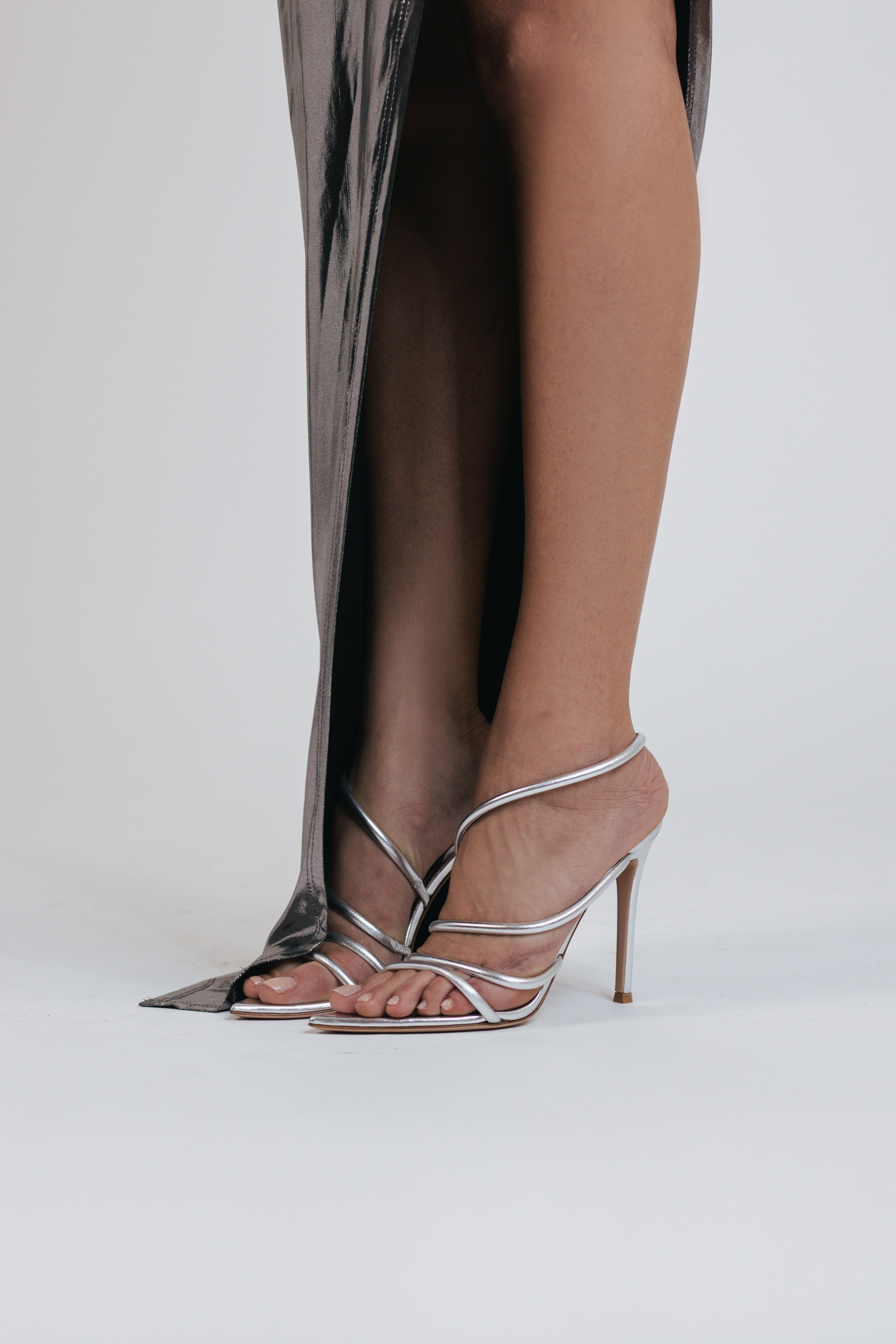 Ettie 105 Stiletto Heel in Silk Silver - shop - olivia.com