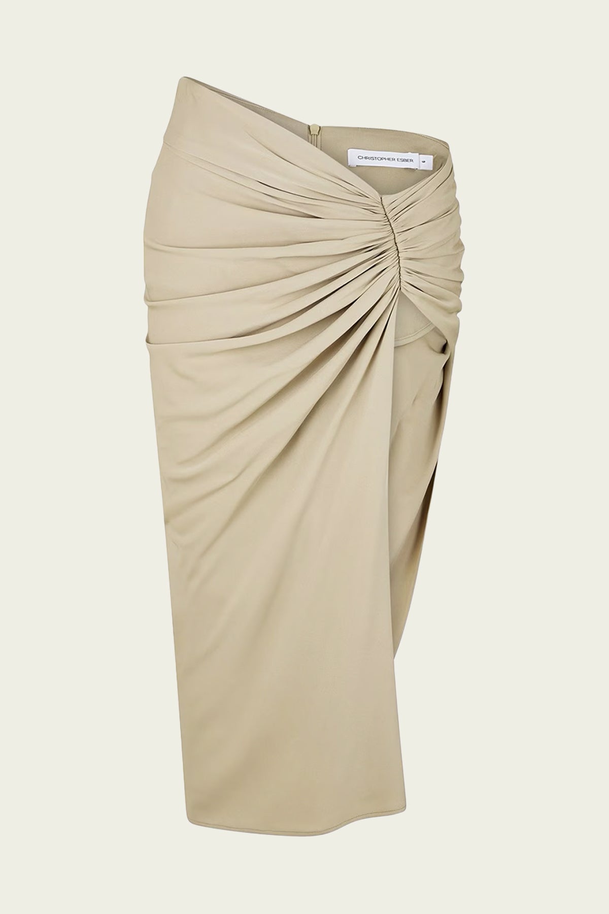 Euripides Ruched Skirt in Stone - shop-olivia.com