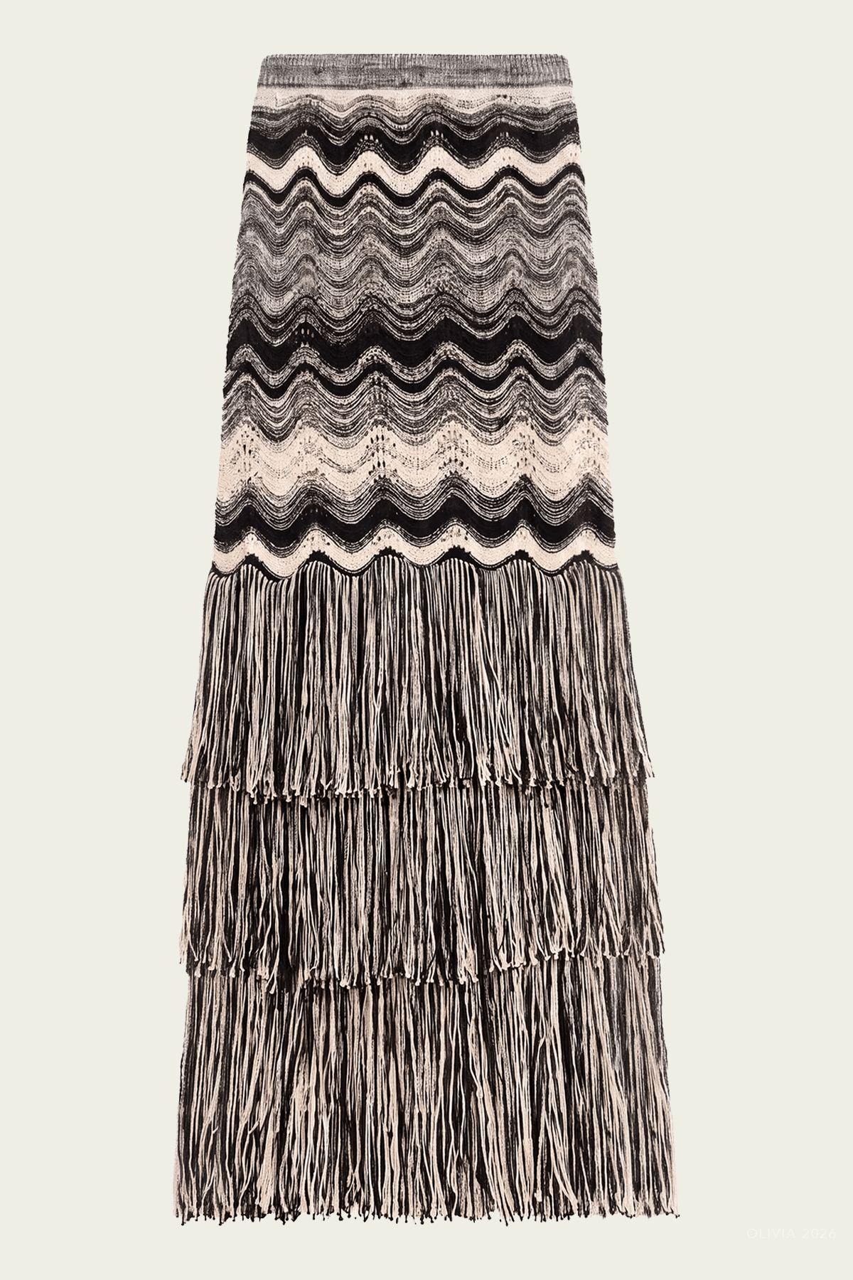 Evelina Knit Skirt in Noir Gardenia - shop-olivia.com