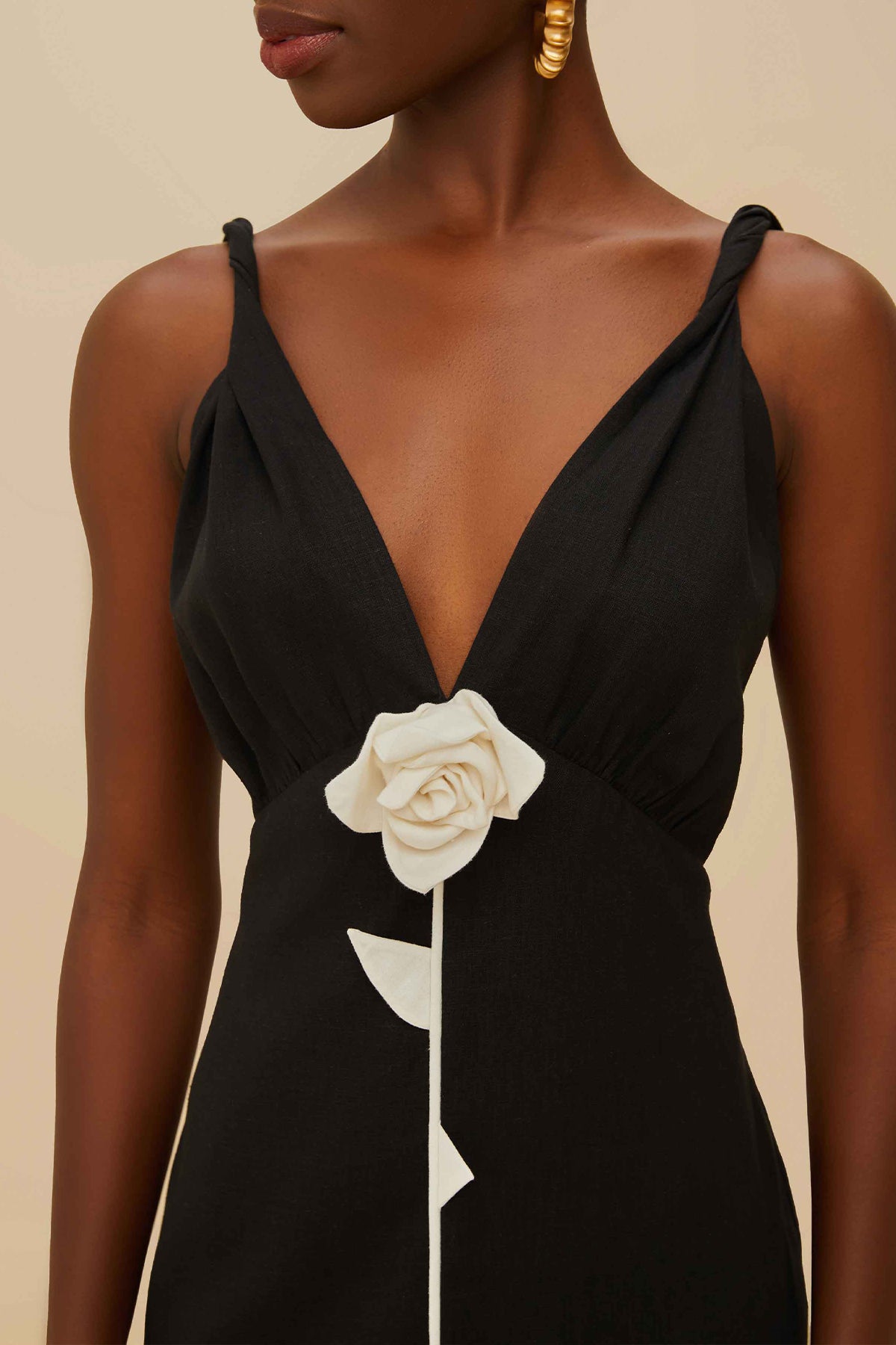 Black And White Rose Mini Dress