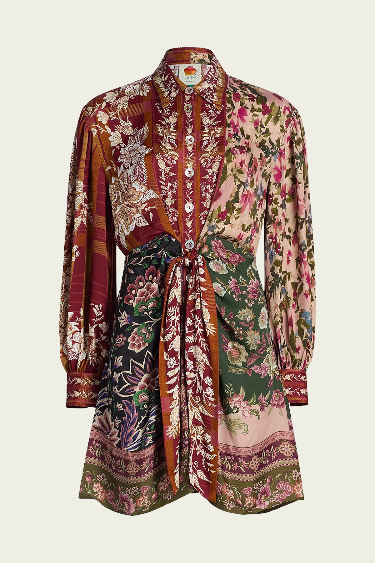 Mixed Winter Garden Viscose Mini Dress