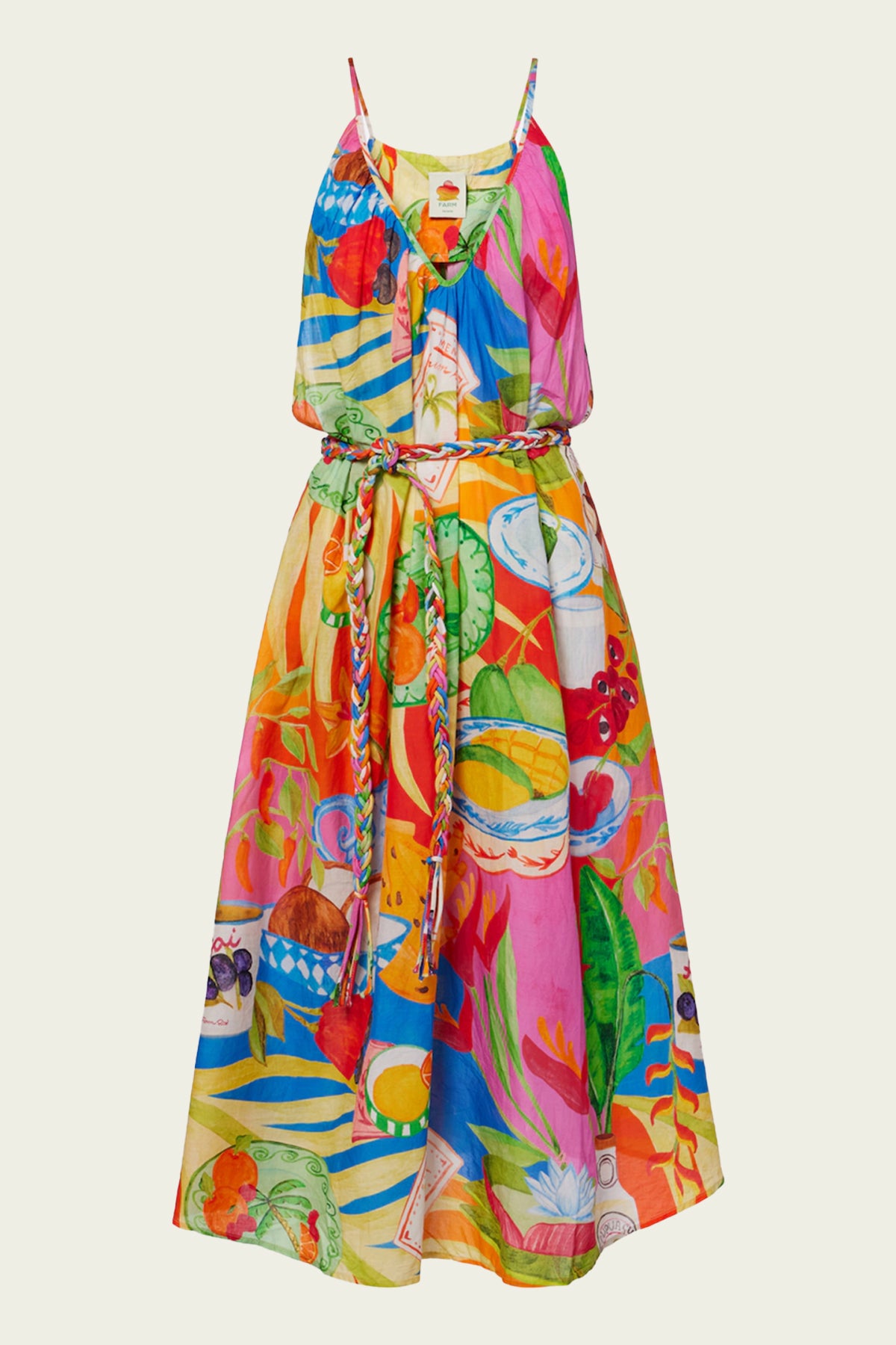 Multicolor Summer Picnic Midi Dress