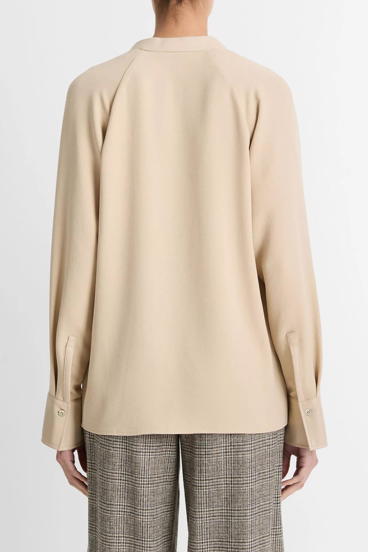 Faux Leather - Trim Dolman - Sleeve Blouse in Dark Ivory - shop - olivia.com