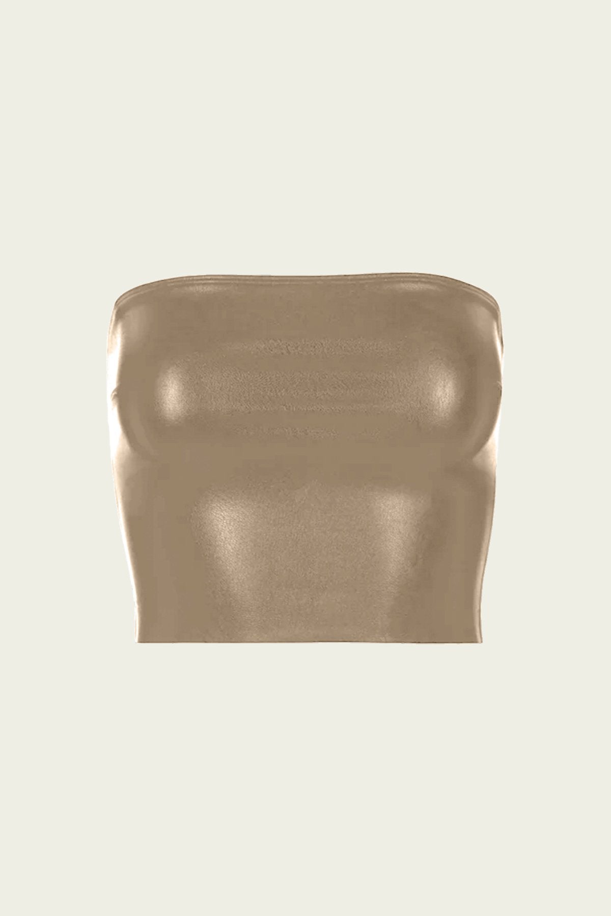 Faux Leather Tube Top in Goldleaf - shop - olivia.com