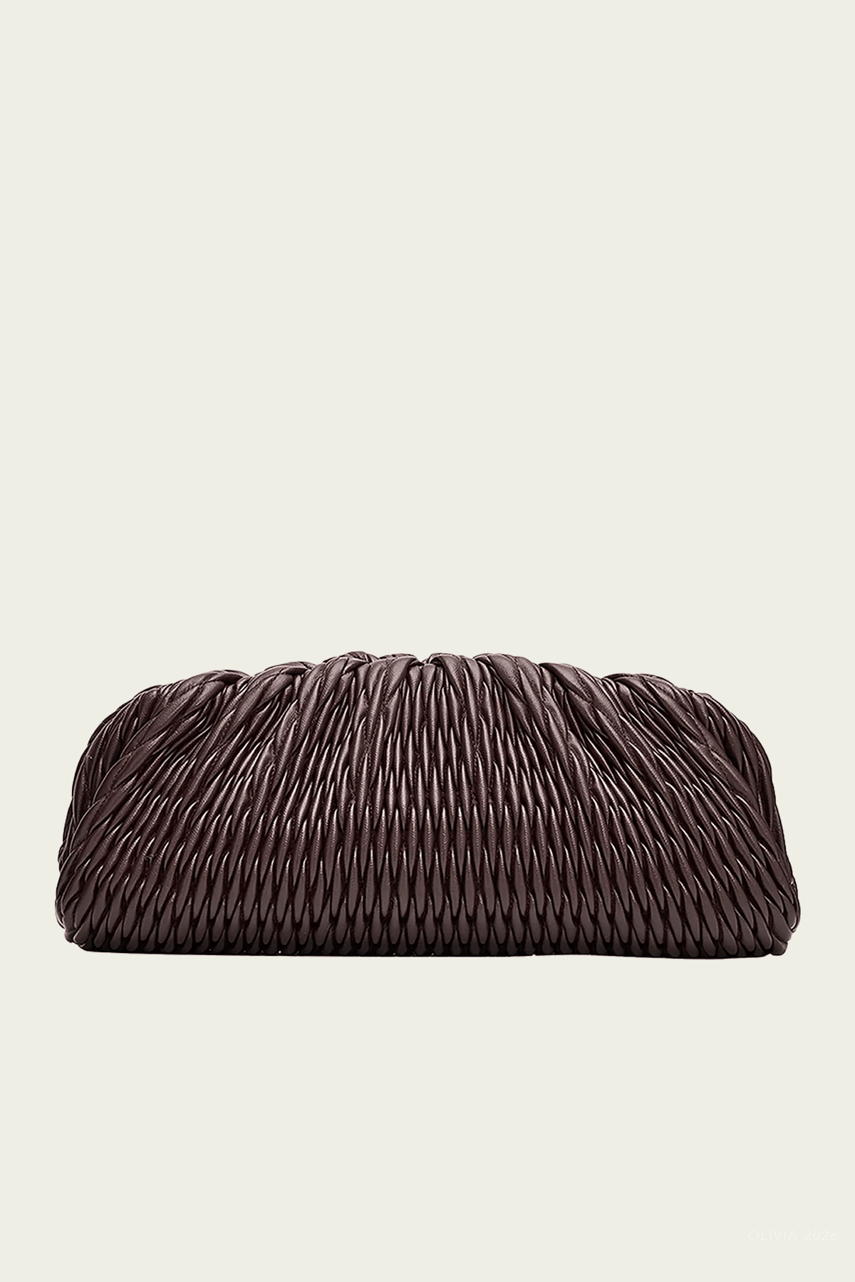 Faye Faux-Leather Clutch in Ganache - shop-olivia.com