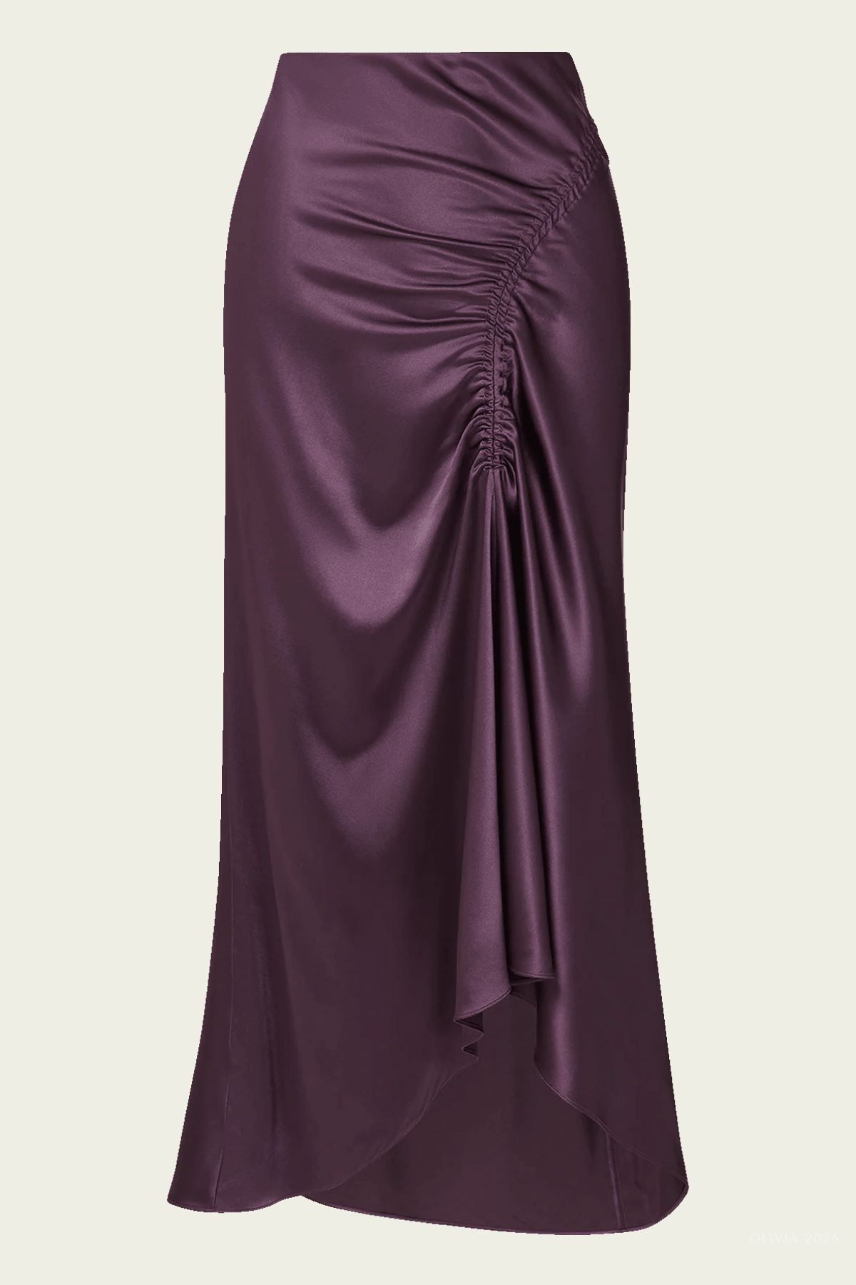 Felecia Midi Skirt in Dark Eggplant - shop-olivia.com