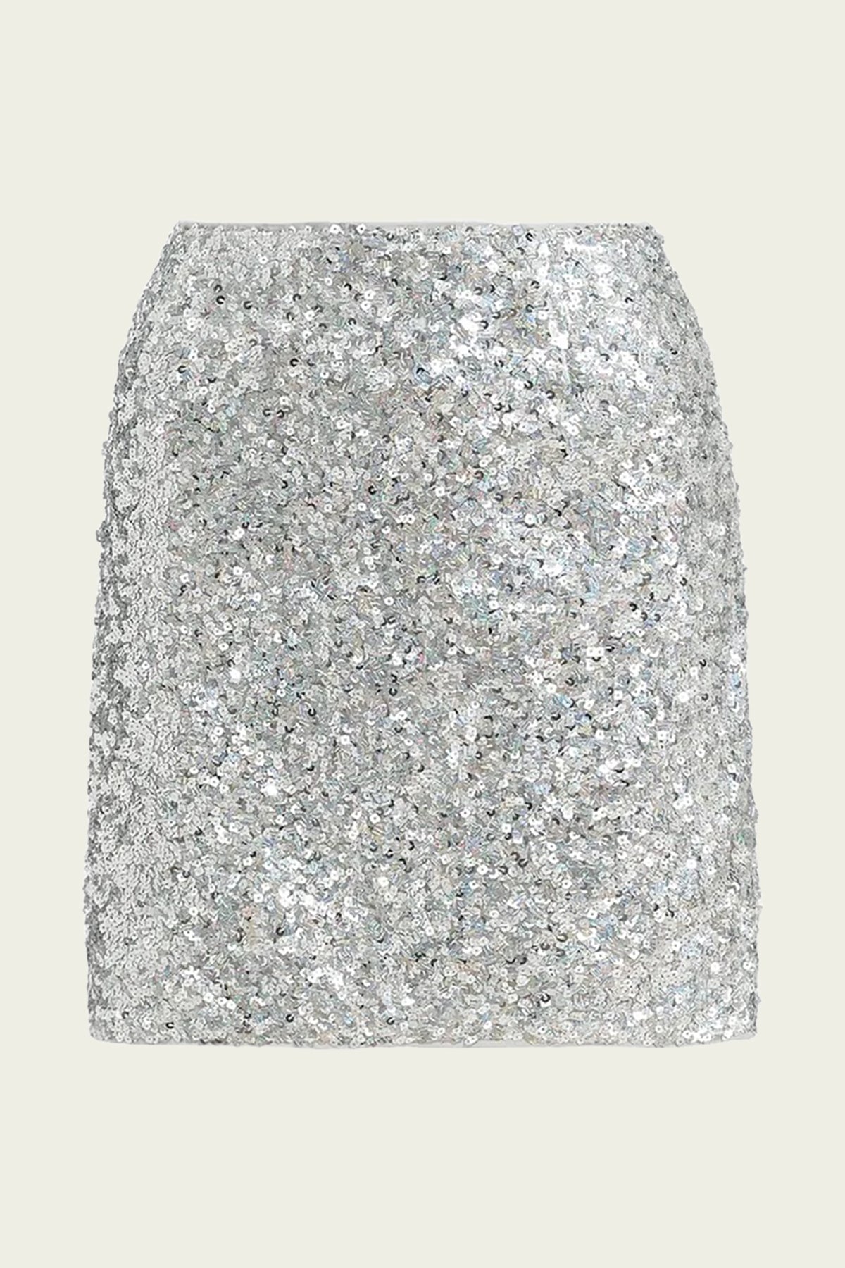 Ferlin Sequin - Embellished Mini Skirt in Silver - shop - olivia.com