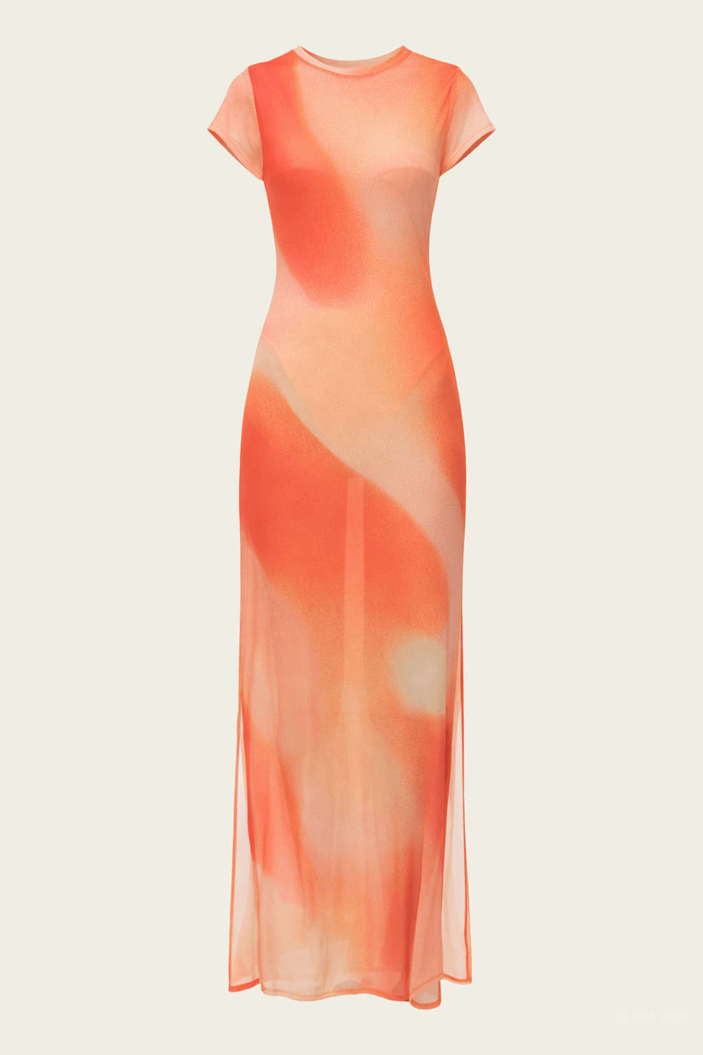 sunset mesh dress Fia Mesh Midi Dress in Golden Hour Sunset