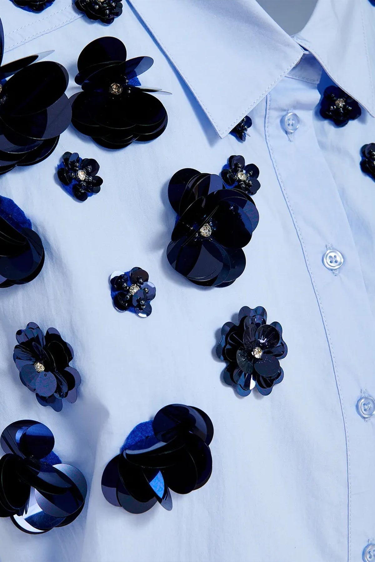 Fight Sleeveless Cotton Shirt in Dark Blue - shop - olivia.com