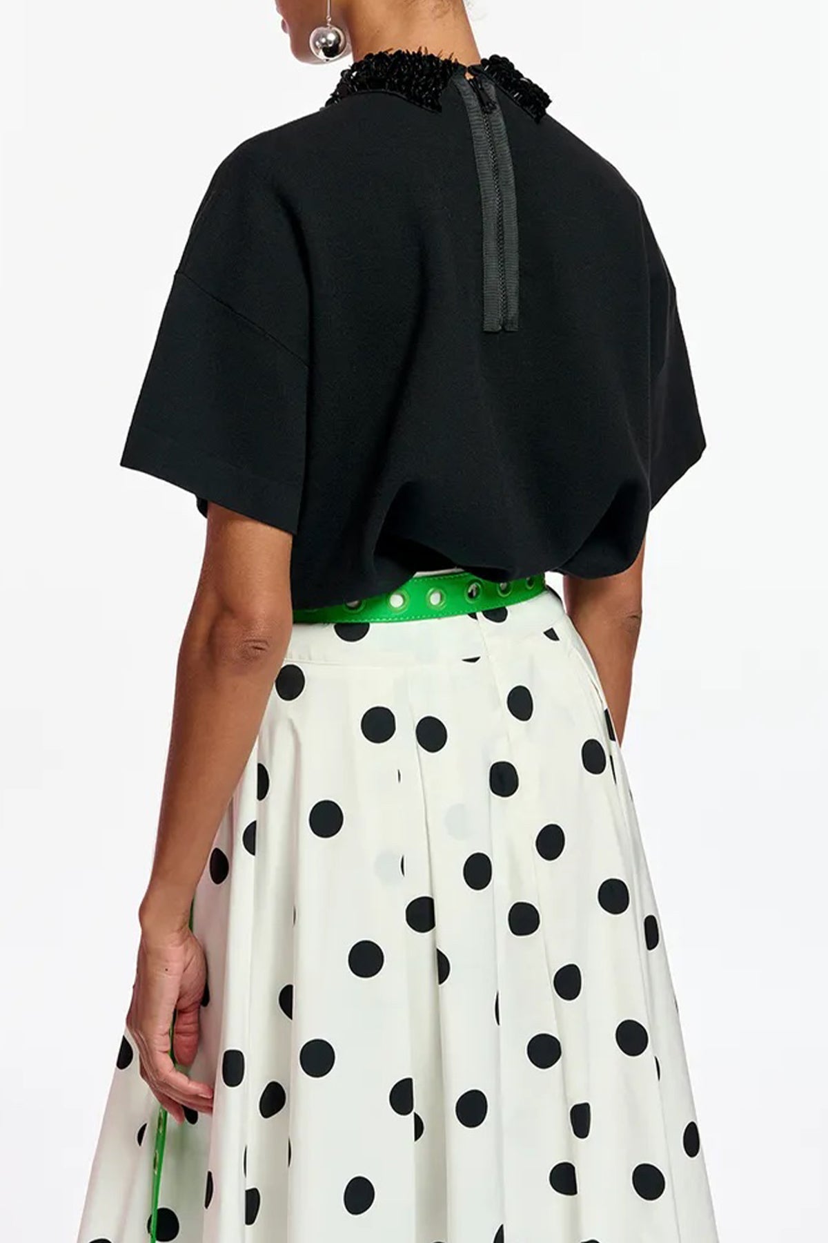 Filano Sequin - Embellished Collar in Black - shop - olivia.com