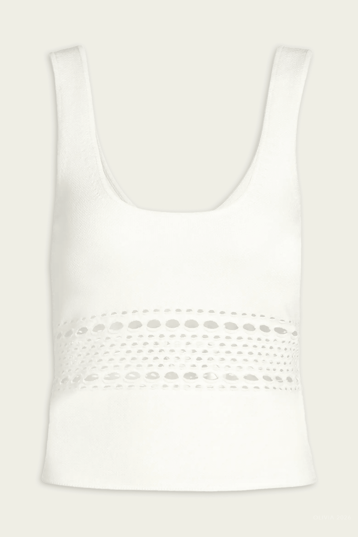 Fitzgerald Open - Stitch Knit Tank in Ivory - shop - olivia.com