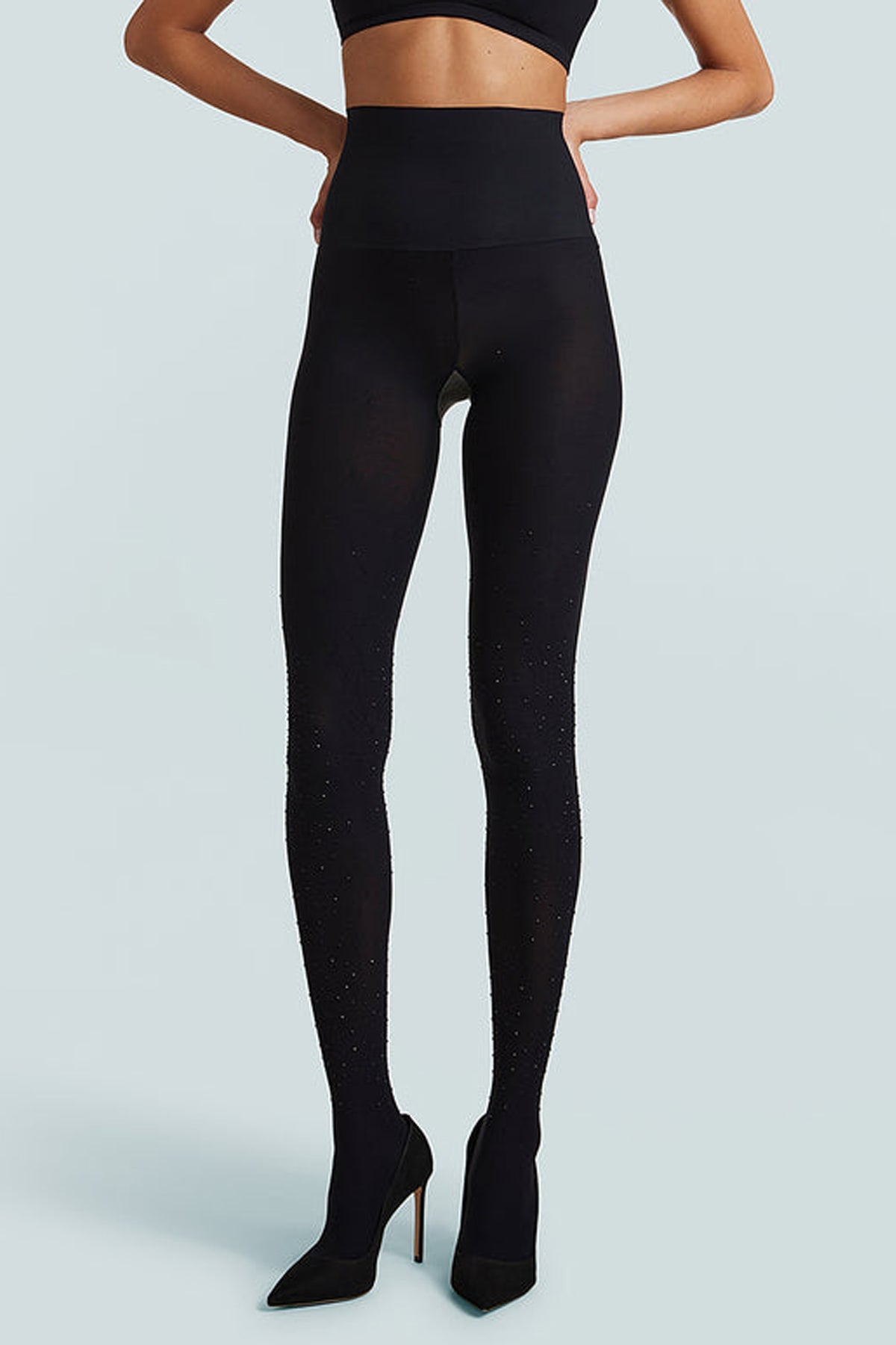 Fleece Lined Opaque Tights in Black - shop - olivia.com