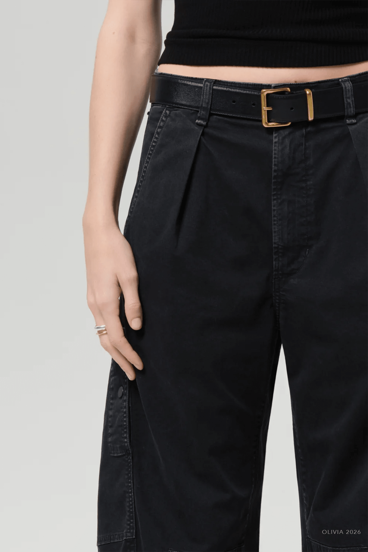 Flight Pant in Washed Black - shop-olivia.com