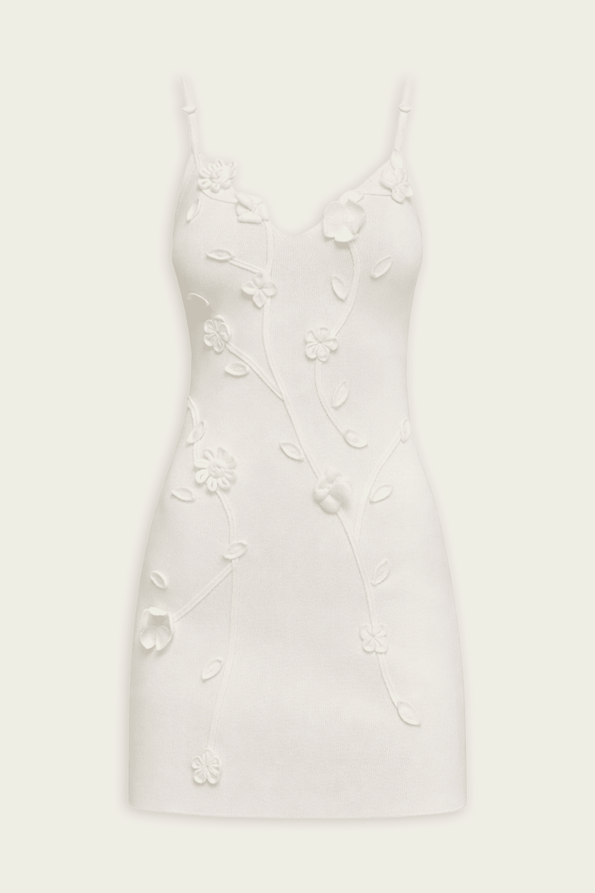 Flora Knit Mini Dress in Off - White - shop - olivia.com