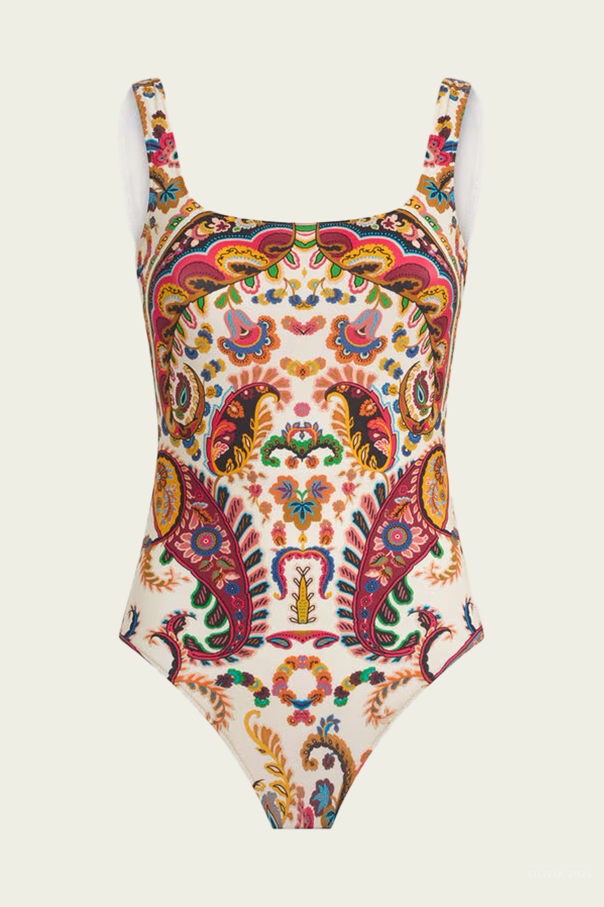 Floral Paisley Motif One - Piece Swimsuit in Multicolor - shop - olivia.com