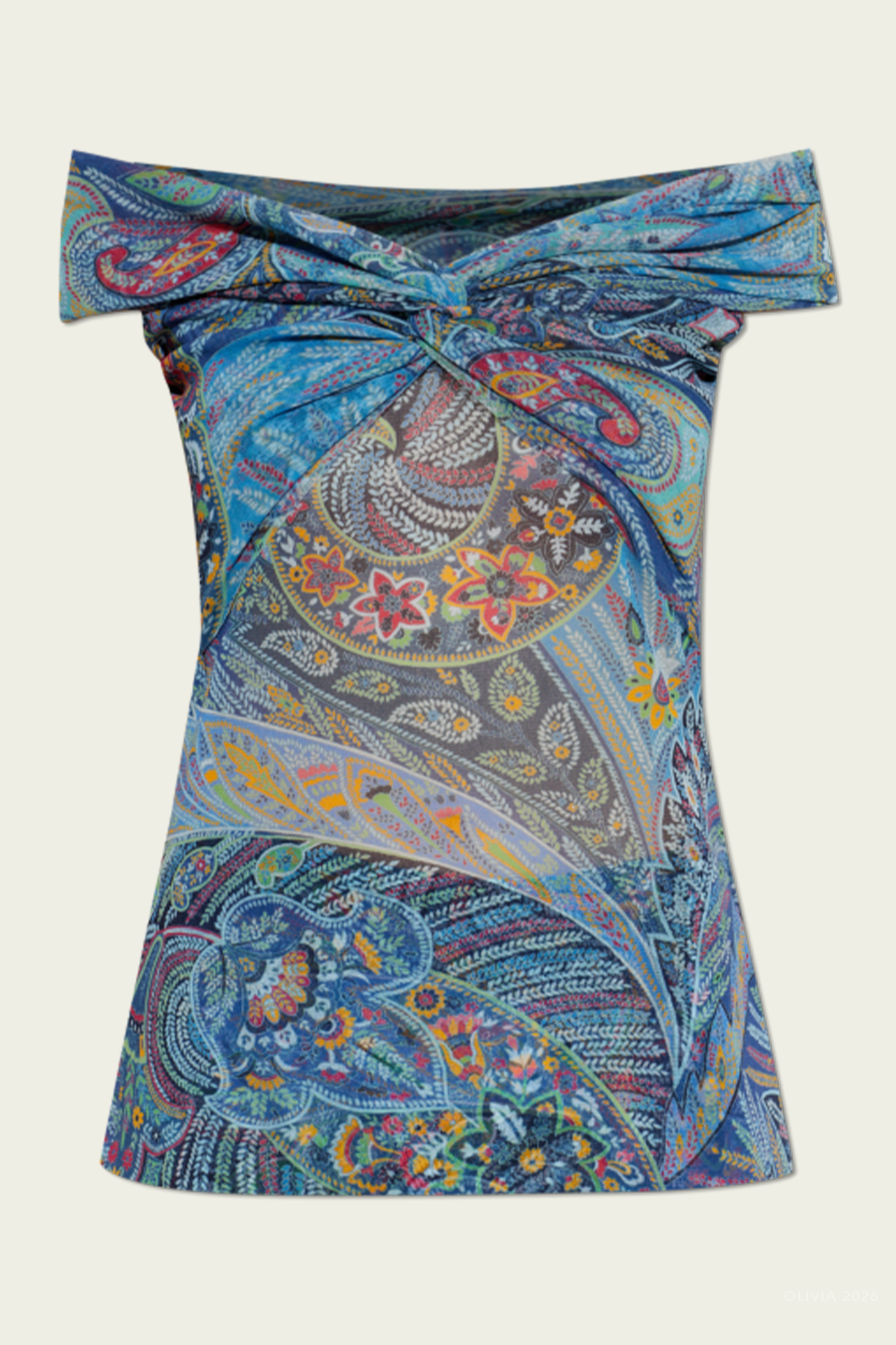 Floral Paisley Off - Shoulder Top in Multicolor - shop - olivia.com