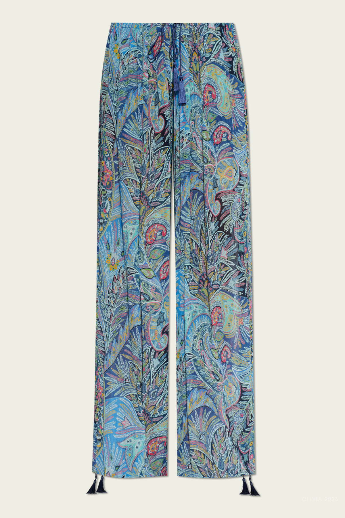 Floral Paisley Wide - Leg Pant in Multicolor - shop - olivia.com