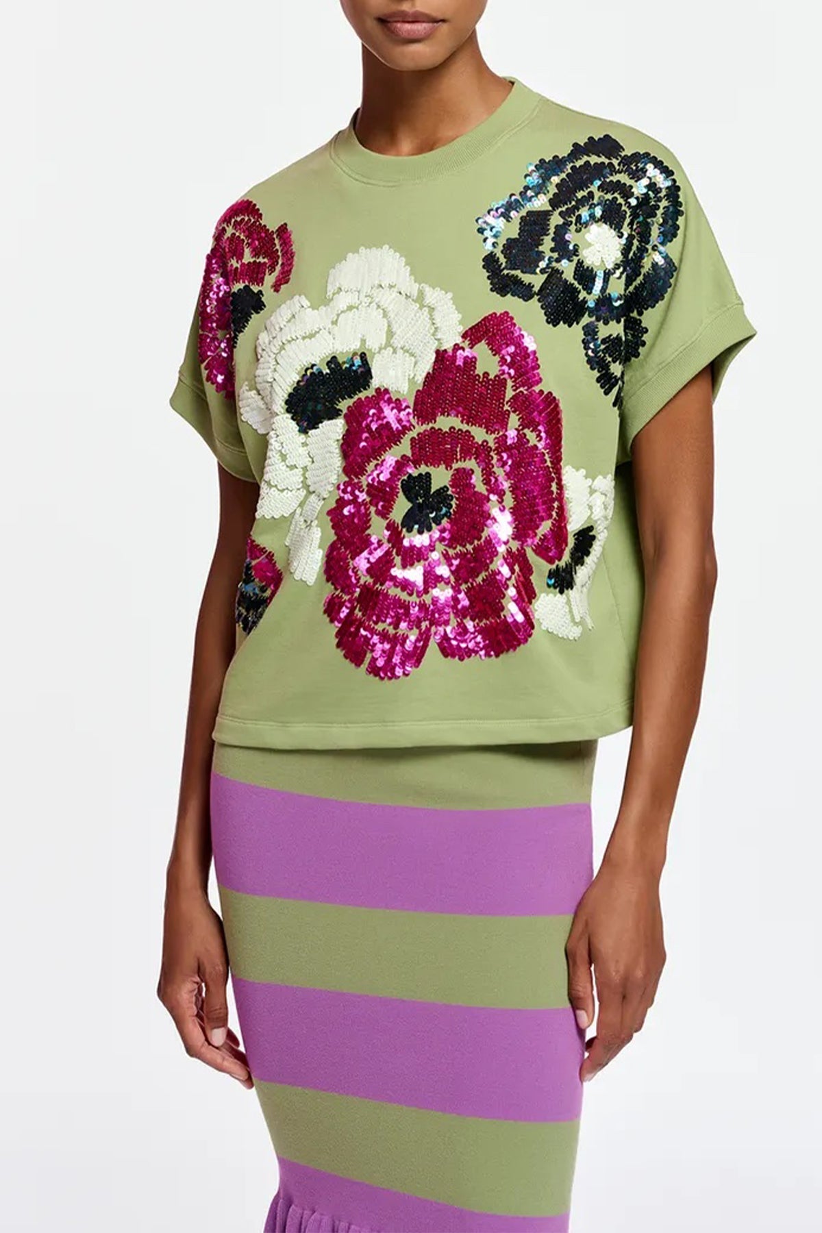 Floraly Sweatshirt in Light Khaki - shop - olivia.com