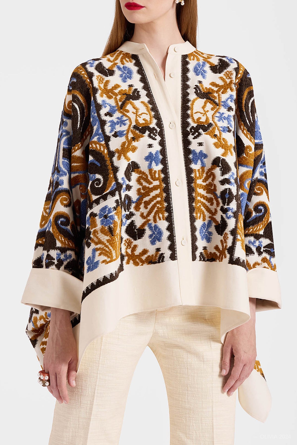 Foulard Jacket in Corsini Cream - shop - olivia.com