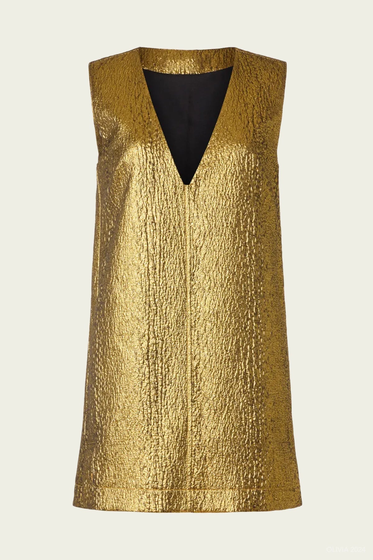 Fountain Metallic Mini Dress in Star Gold - shop - olivia.com