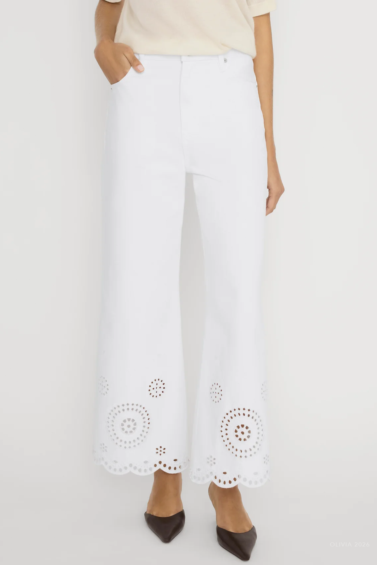 The Eyelet Flare in White