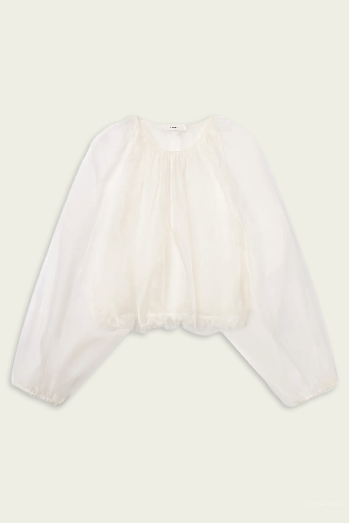The Sheer Balloon Blouse in Cream