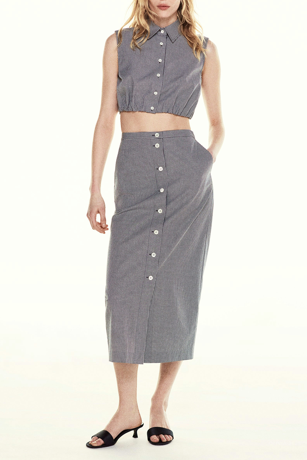 The Check Skirt in Navy Multi
