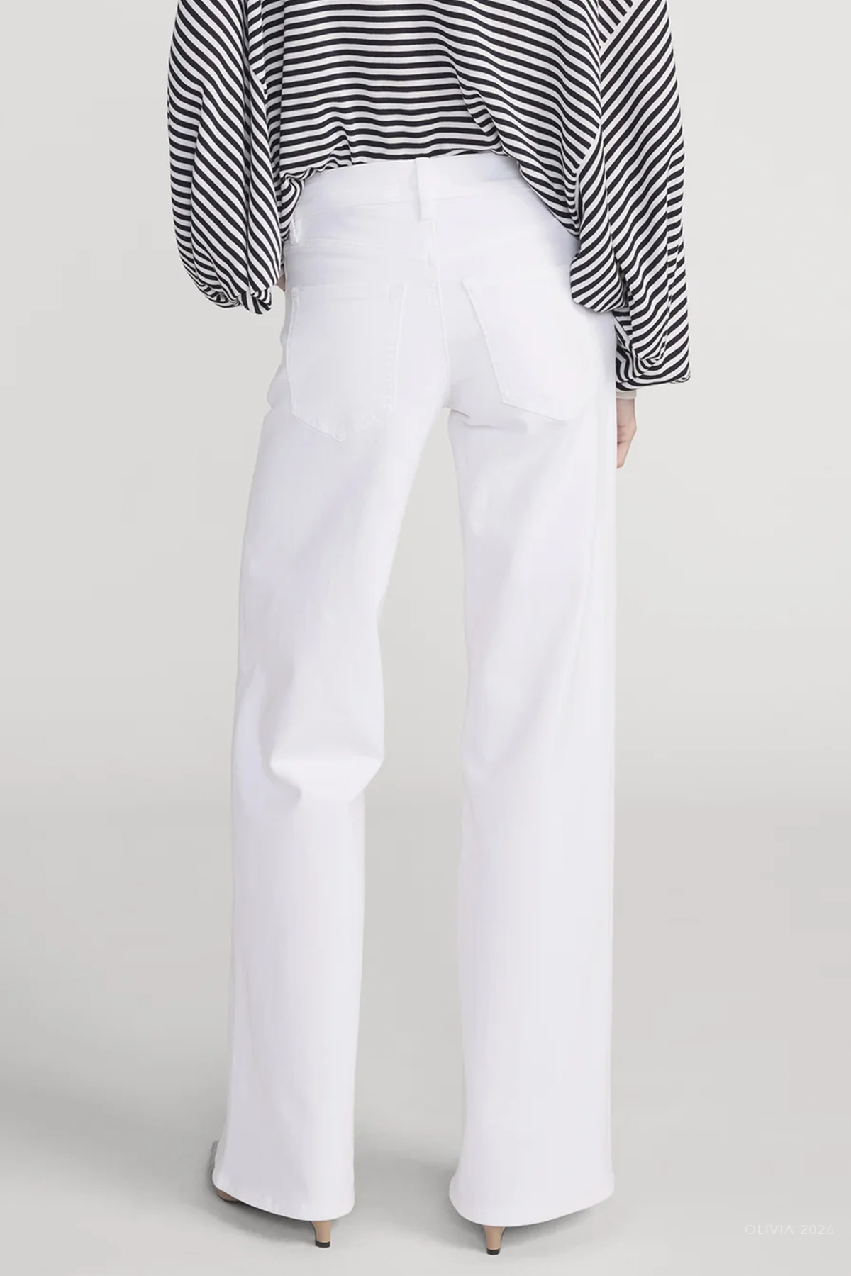 Low Rise Le Slim Palazzo in White