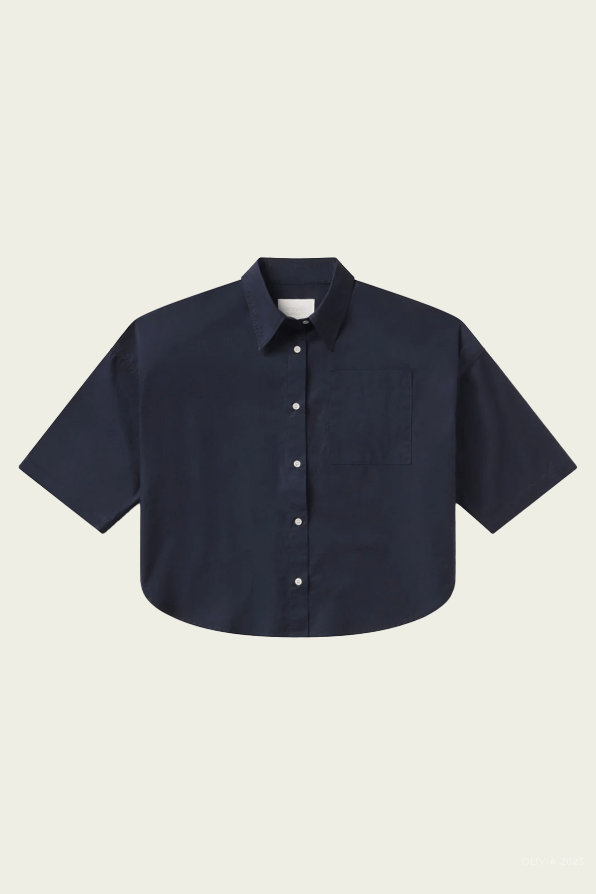 Frances Cropped Cape Button Up in Navy - shop - olivia.com