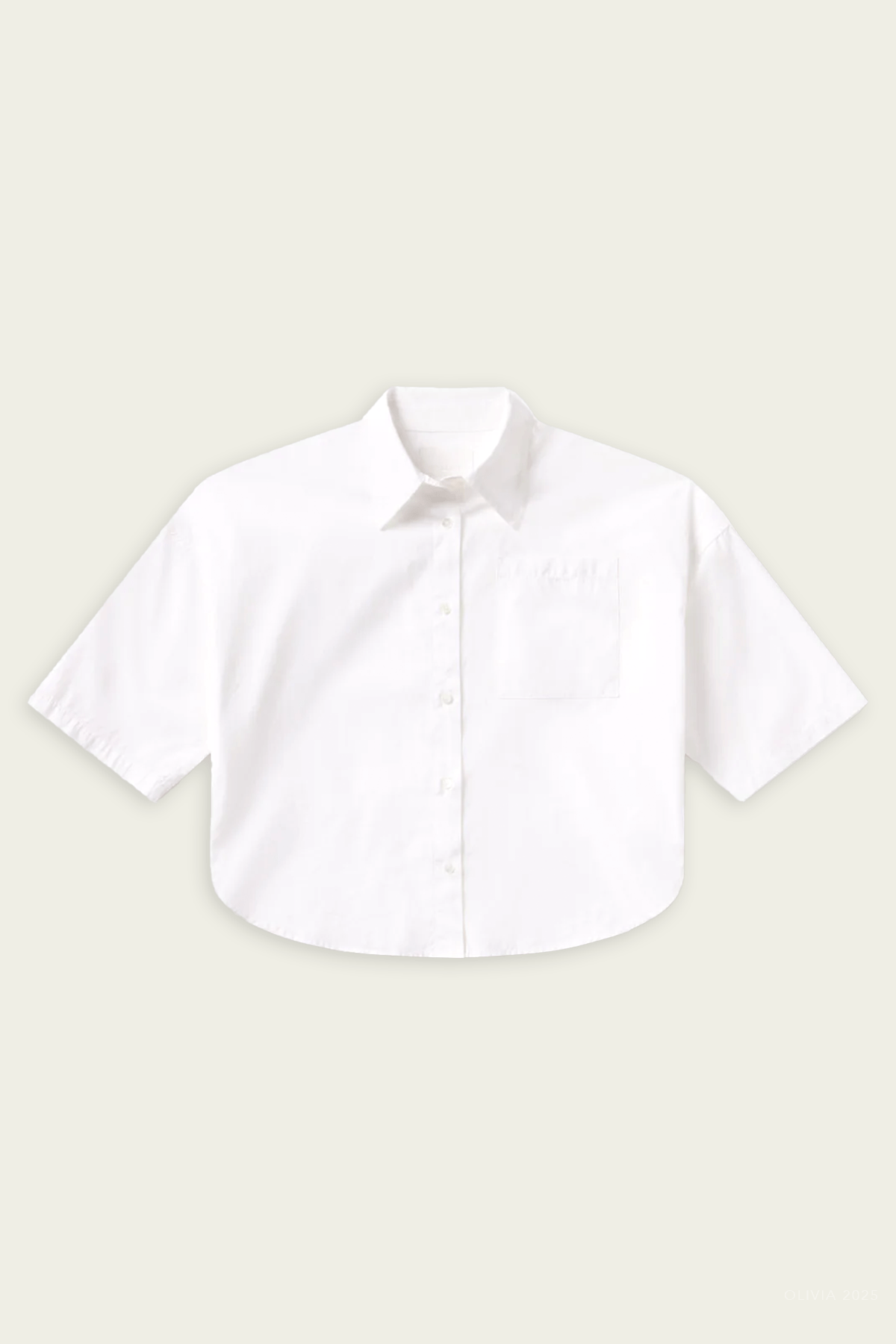 Frances Cropped Cape Button Up In Optic White - shop - olivia.com