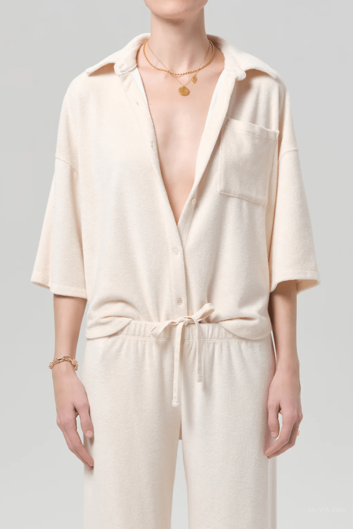 Francis Knit Shirt in Cream - shop - olivia.com