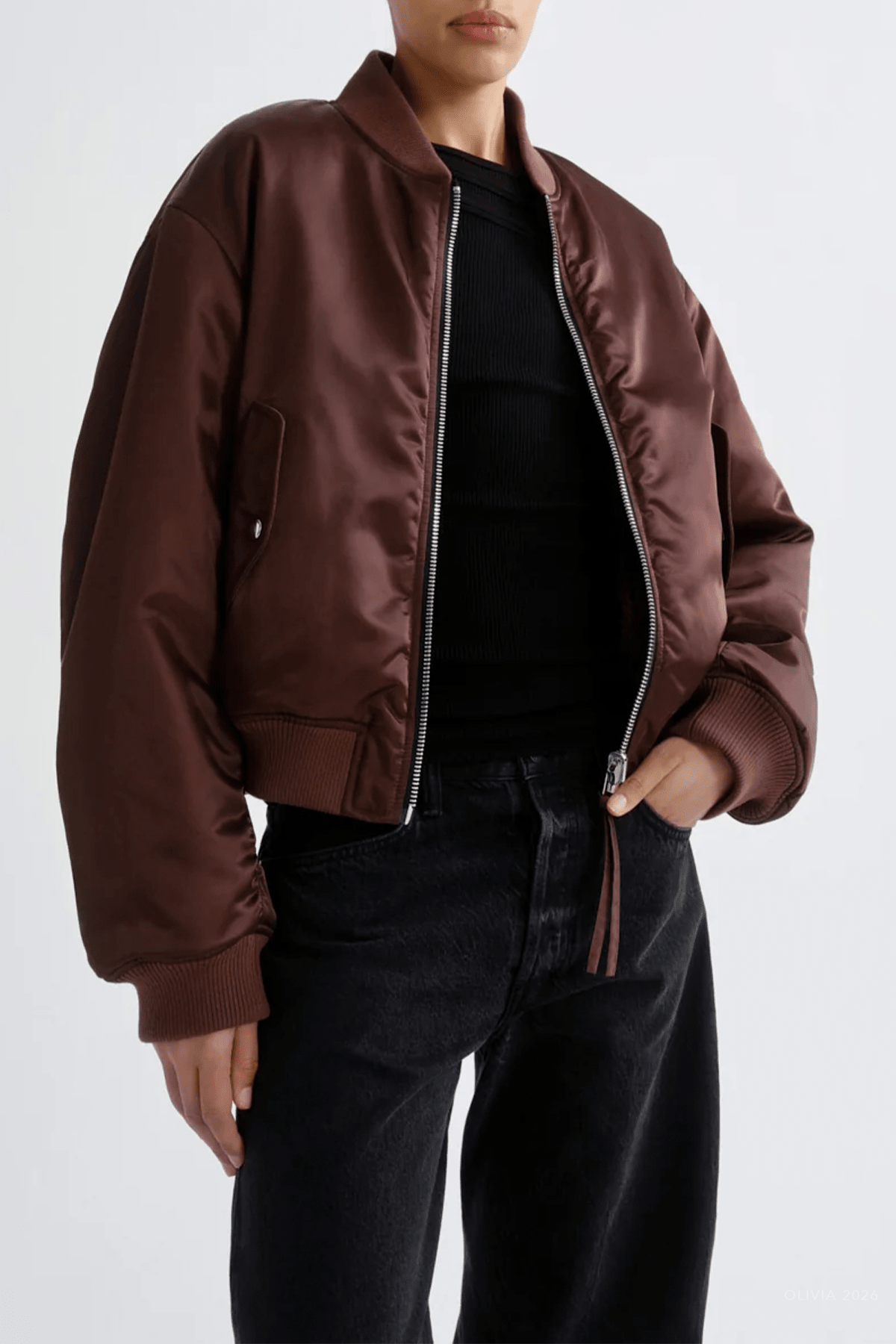 Frankie Reversible Bomber in Morello - shop-olivia.com