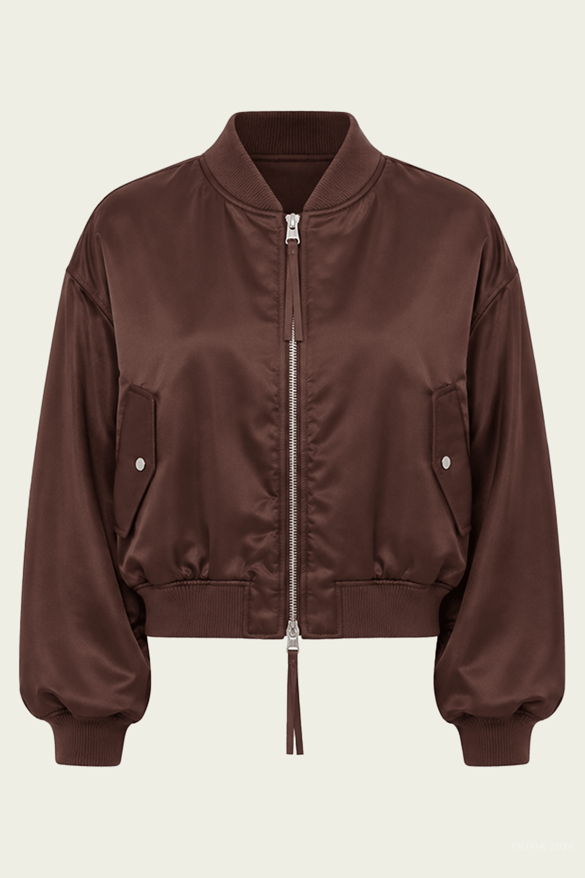 Frankie Reversible Bomber in Morello - shop-olivia.com