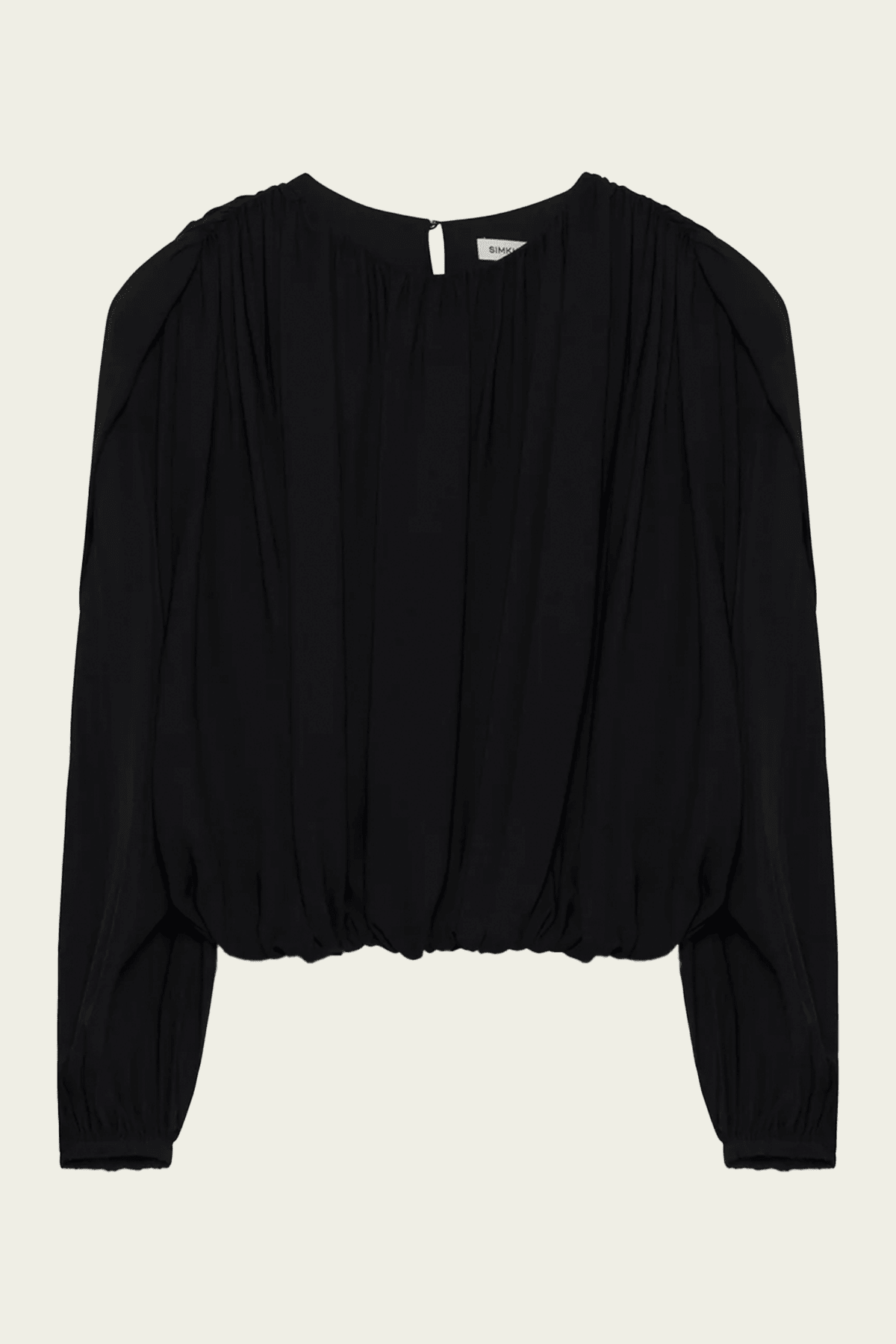 Frida Silk Georgette Top in Black - shop-olivia.com