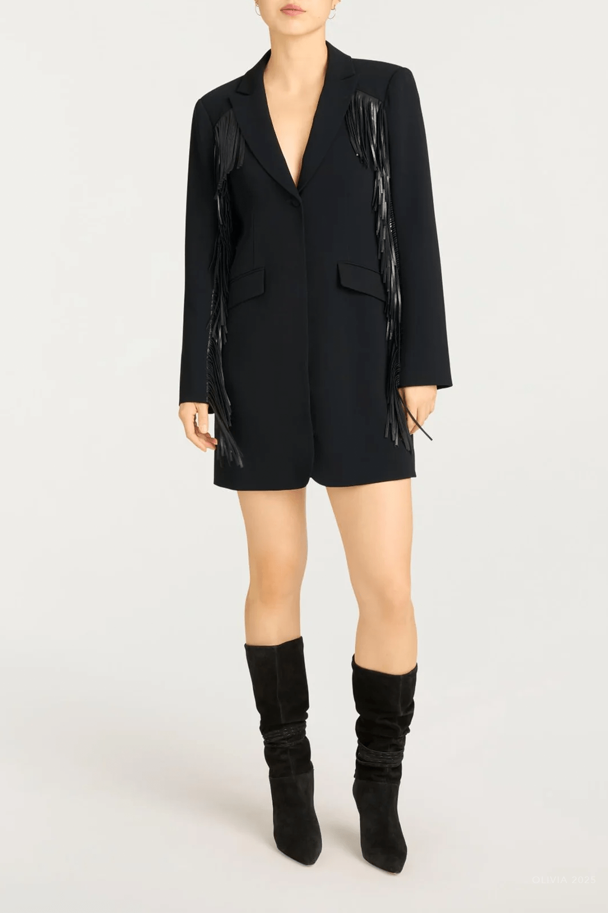 Fringe Joelette Dress in Black - shop - olivia.com