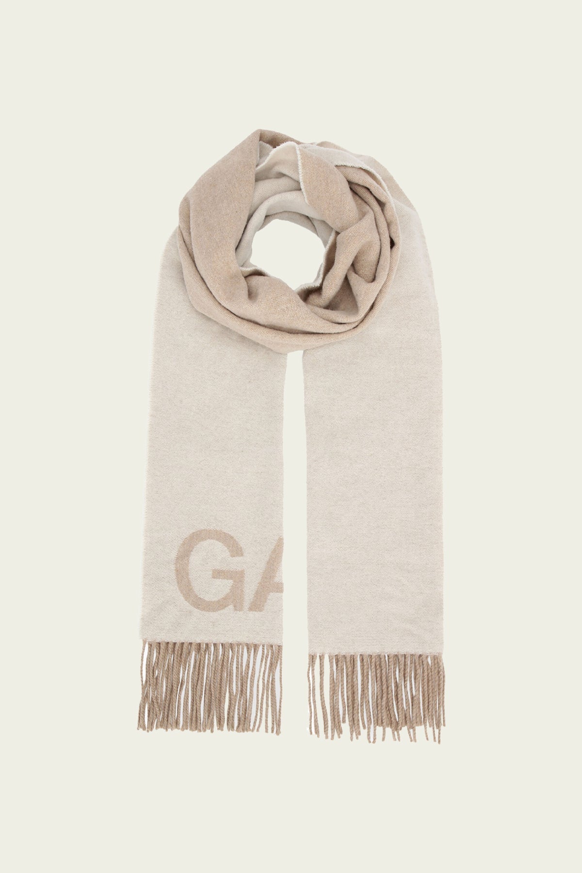 Fringed Wool Scarf in Egret - shop - olivia.com