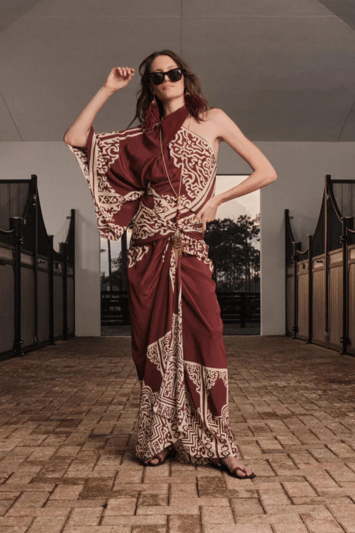 Frontier Poem Top in Wine Ecru - shop-olivia.com