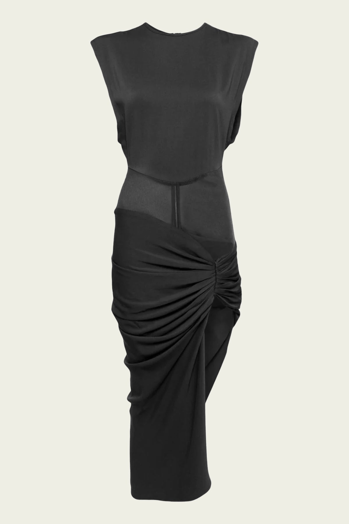 Fusion Ruched Micro Dress in Jet - shop-olivia.com
