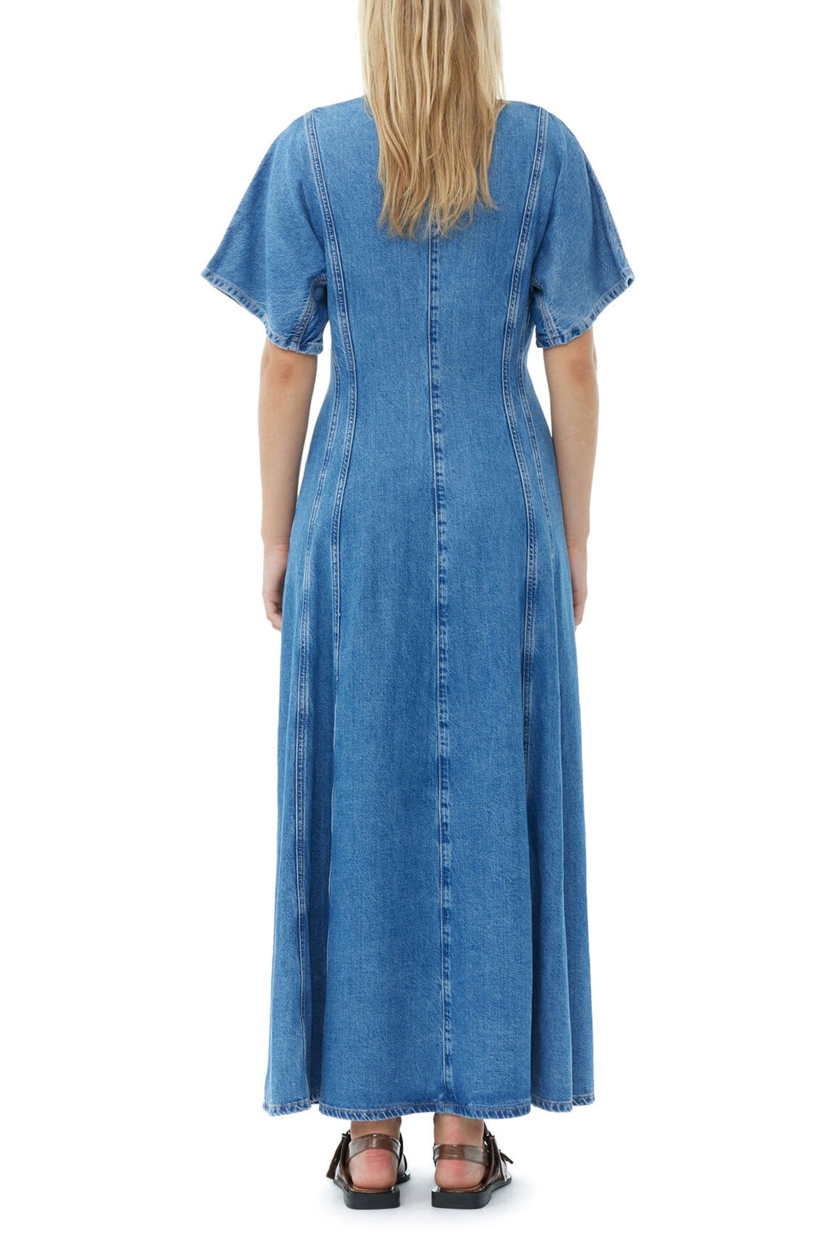 Future Denim Maxi Dress in Mid Blue Stone - shop-olivia.com