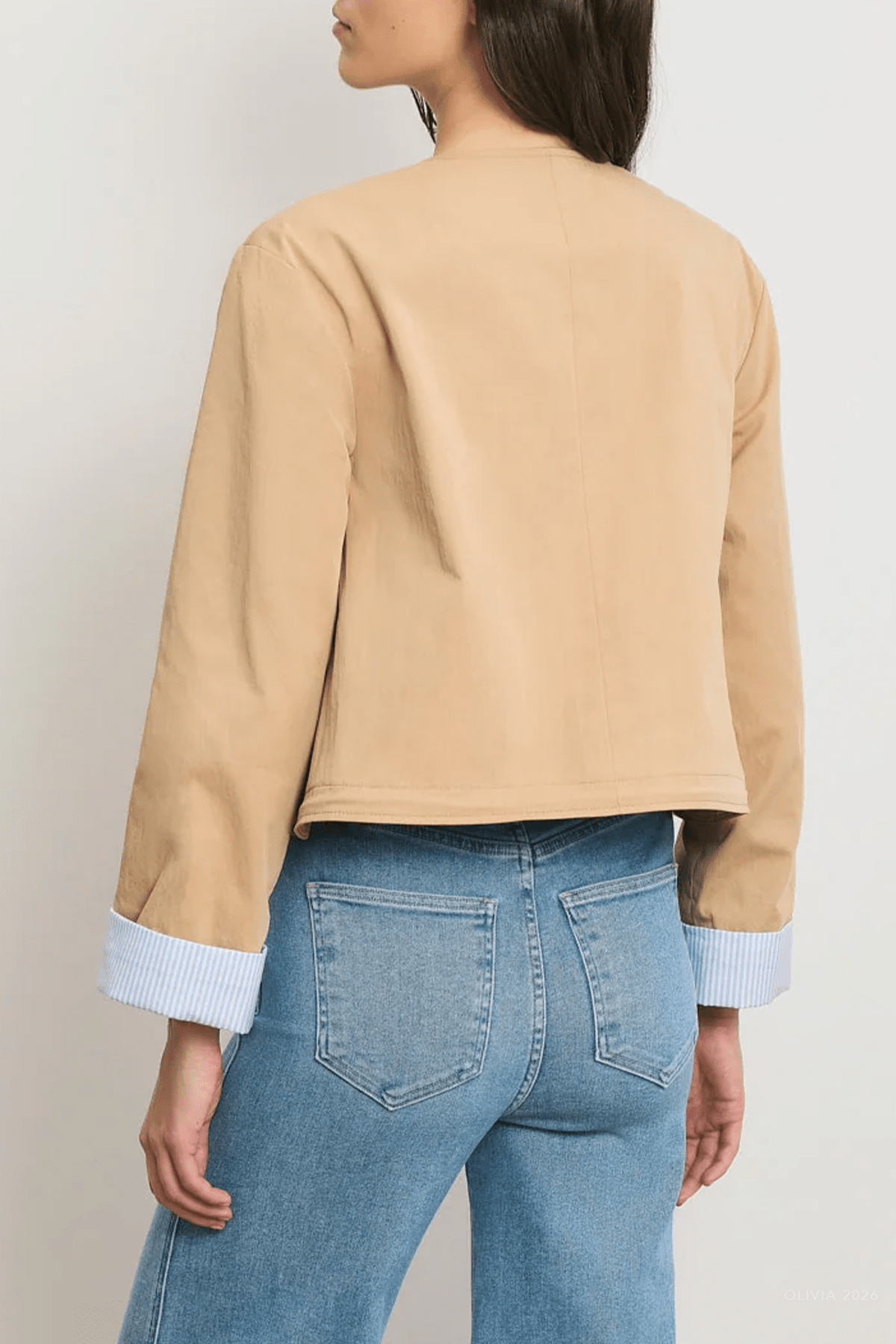 Gala Cropped Utility Jacket in Khaki - shop - olivia.com