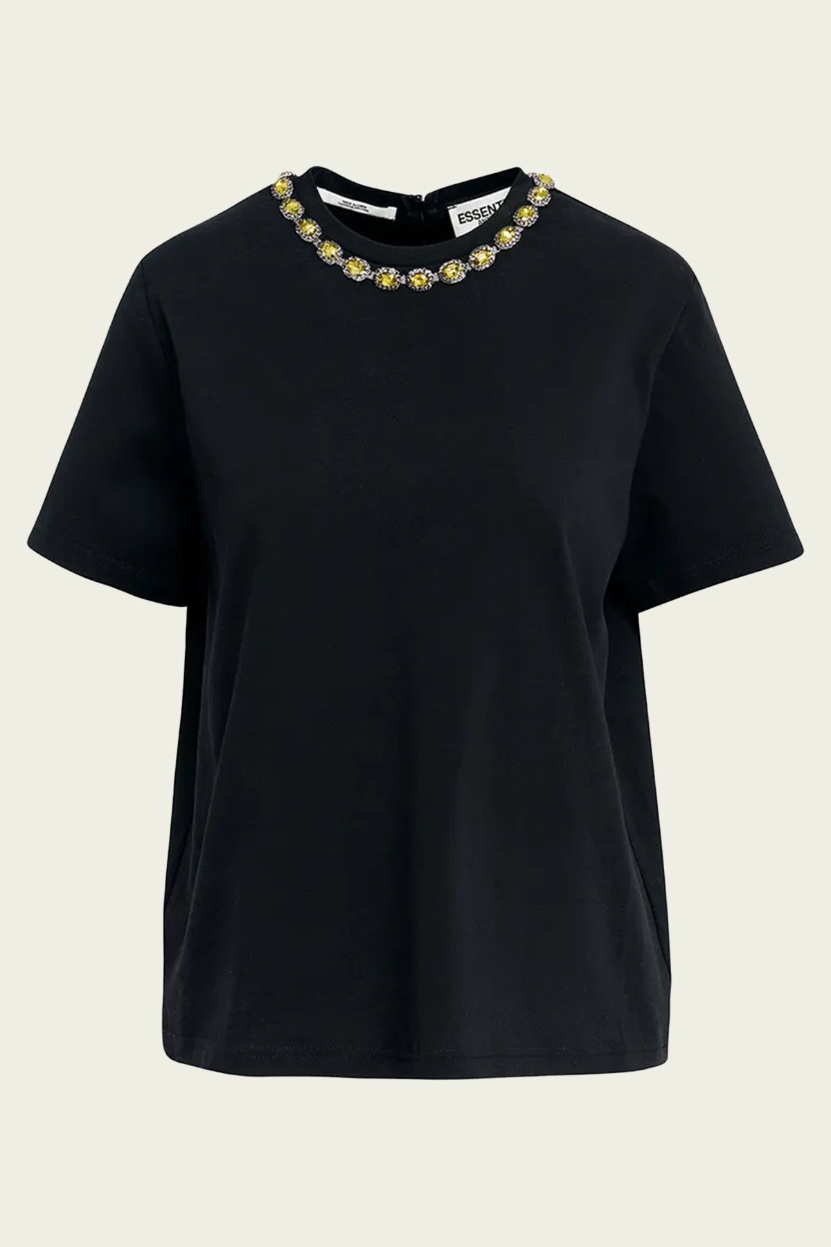 Galenic Rhinestone - Embellished T-Shirt in Black - shop - olivia.com