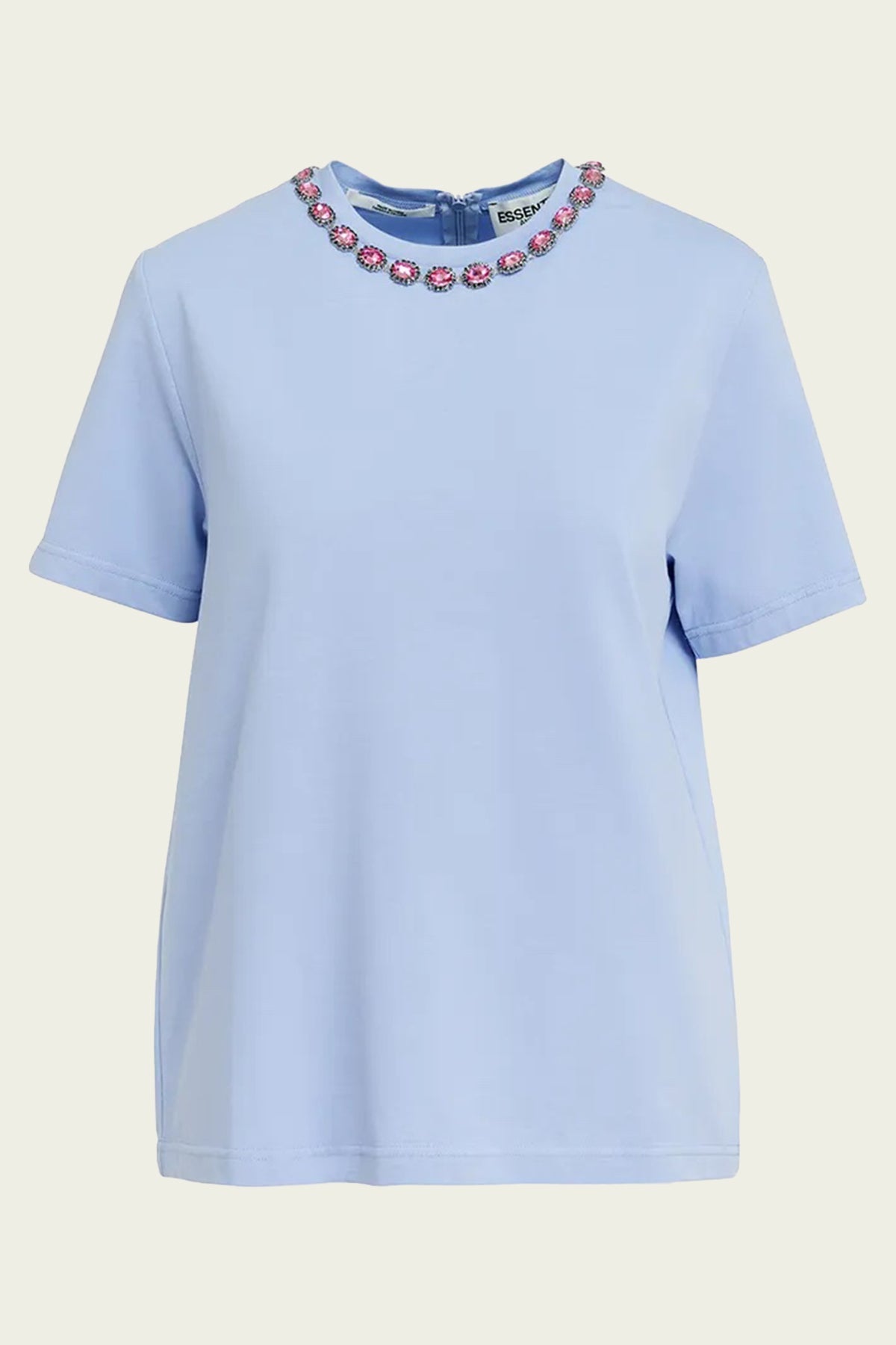 Galenic Rhinestone - Embellished T-Shirt in Light Blue - shop - olivia.com