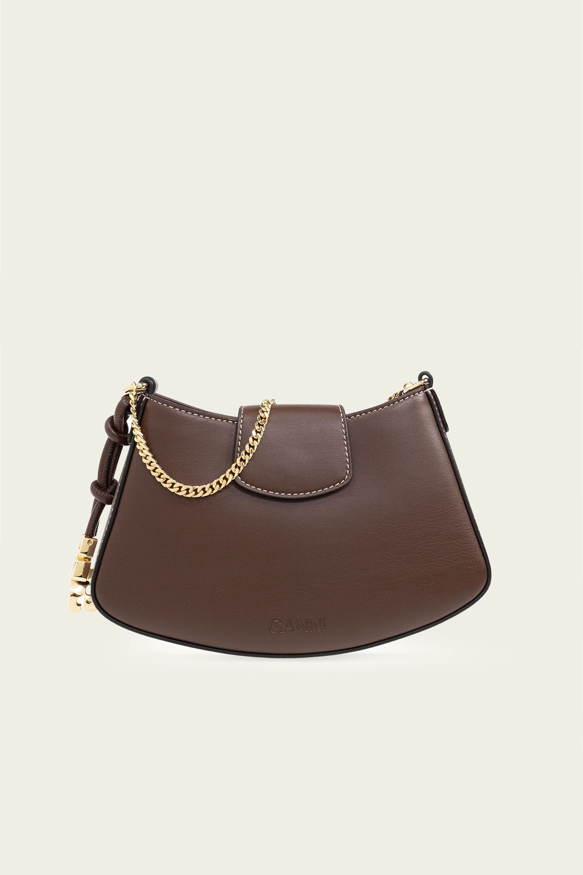 Ganni Mini Swing Crossbody Bag in Chocolate Fondant - shop - olivia.com