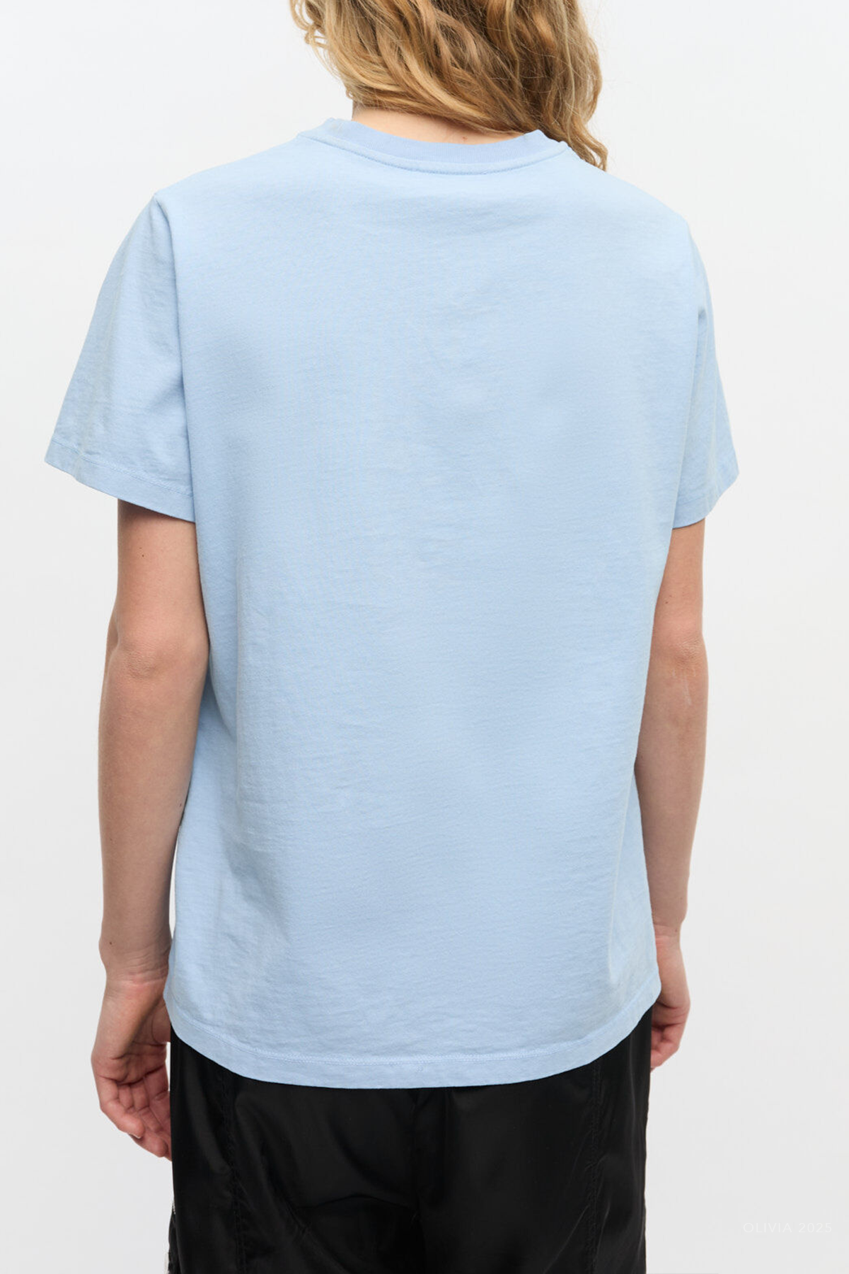Cotton Animal Print T-Shirt in Chambray Blue