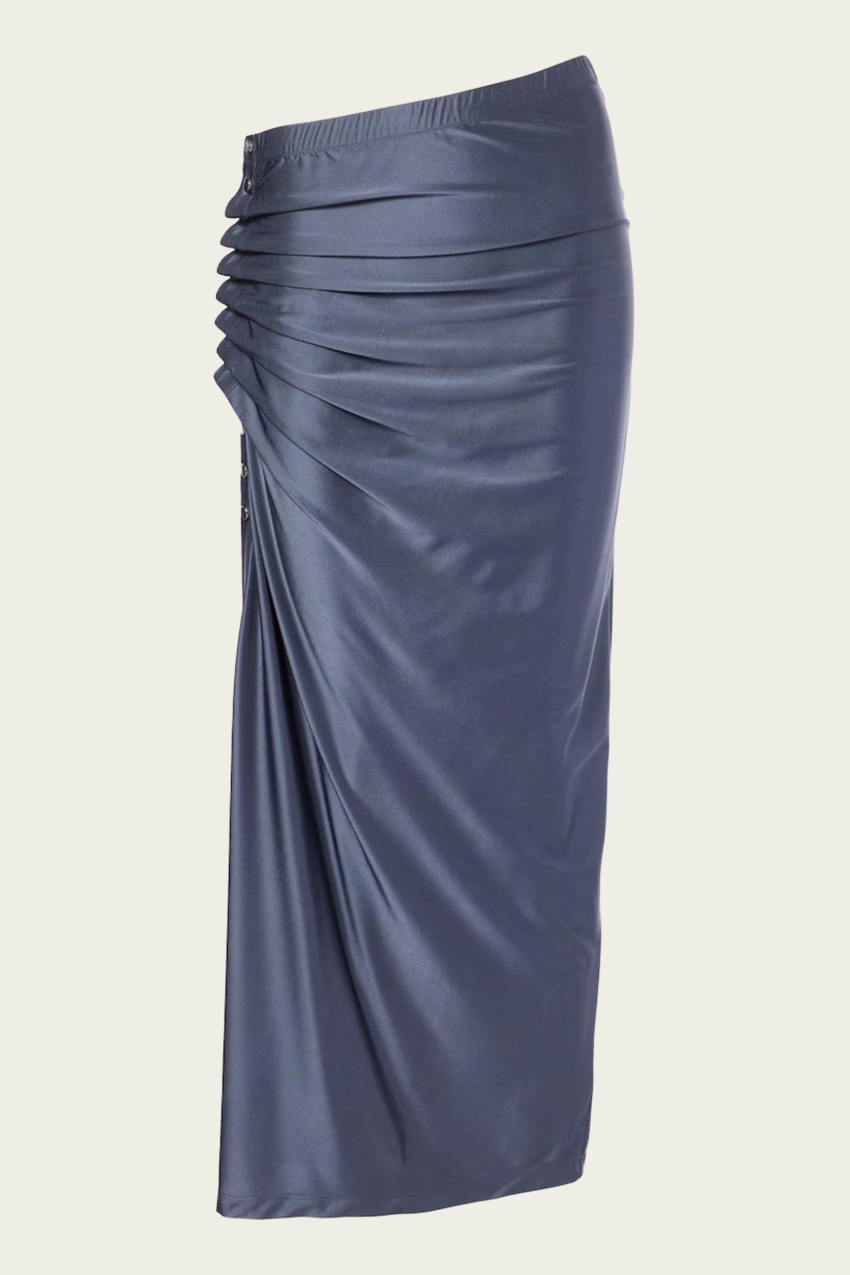 Gathered Jersey Midi Skirt in Slate - shop - olivia.com